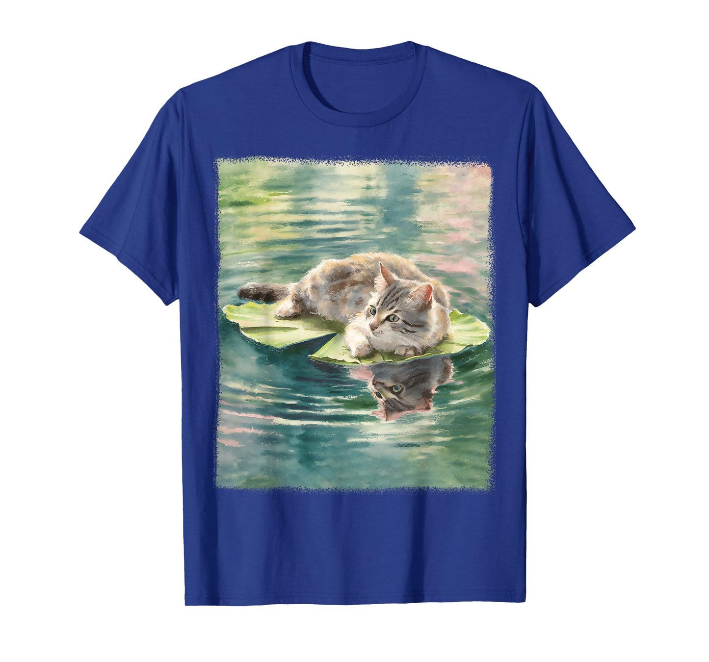 Monet Cat Painting Art For Cat Lover Cat Mom Cat Dad T-Shirt for Men Women Kids