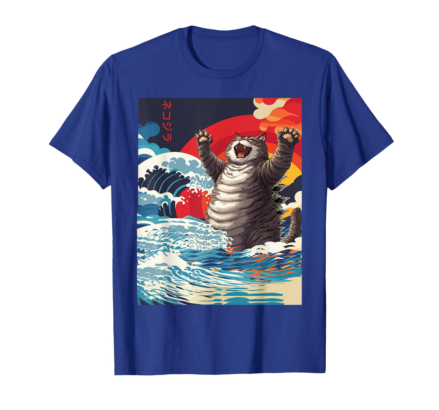 Catzilla Cat Japanese Art Funny Cat Gifts For Men Women Kid T-Shirt