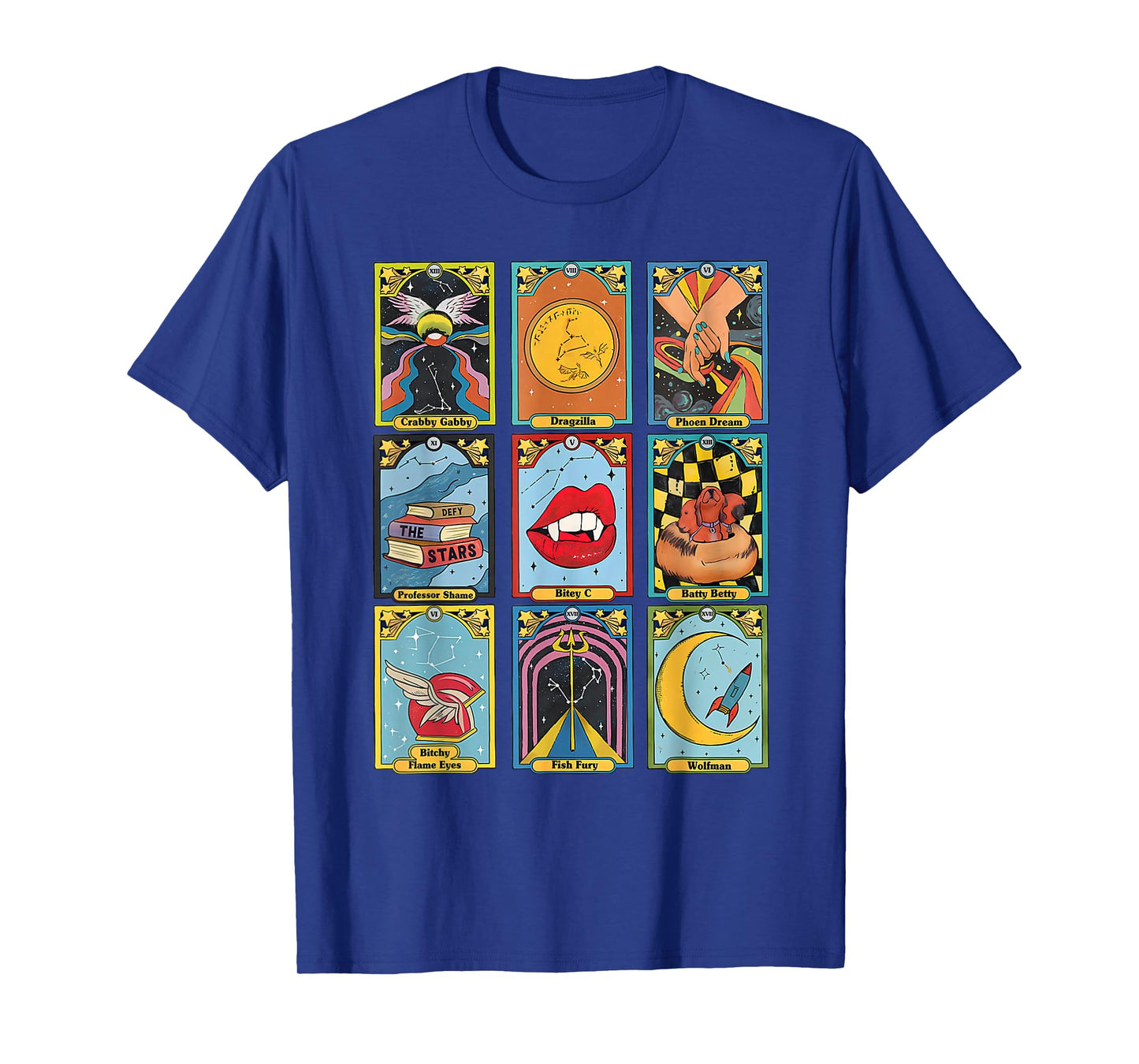 Zodiac Academy Retro Tarot Card Character Art Men Women T-Shirt