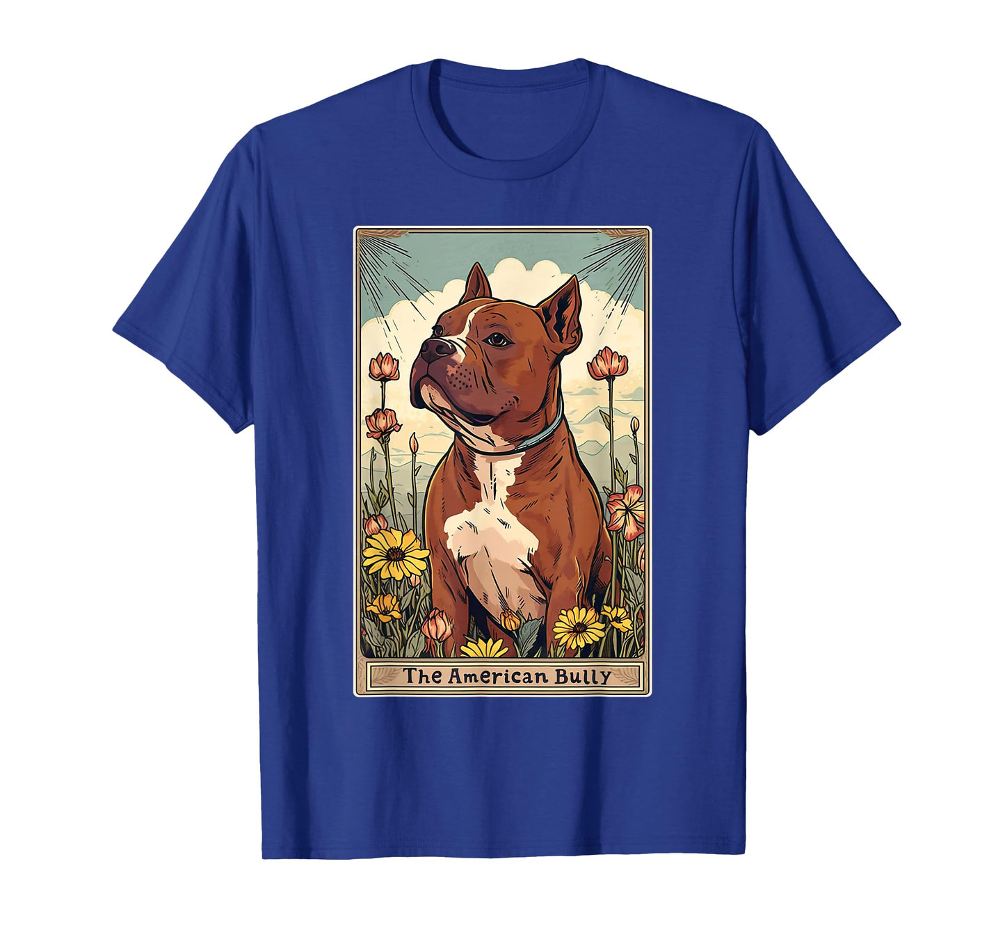 American Bully Tarot Card Floral Puppy Animal Dog Lover T-Shirt