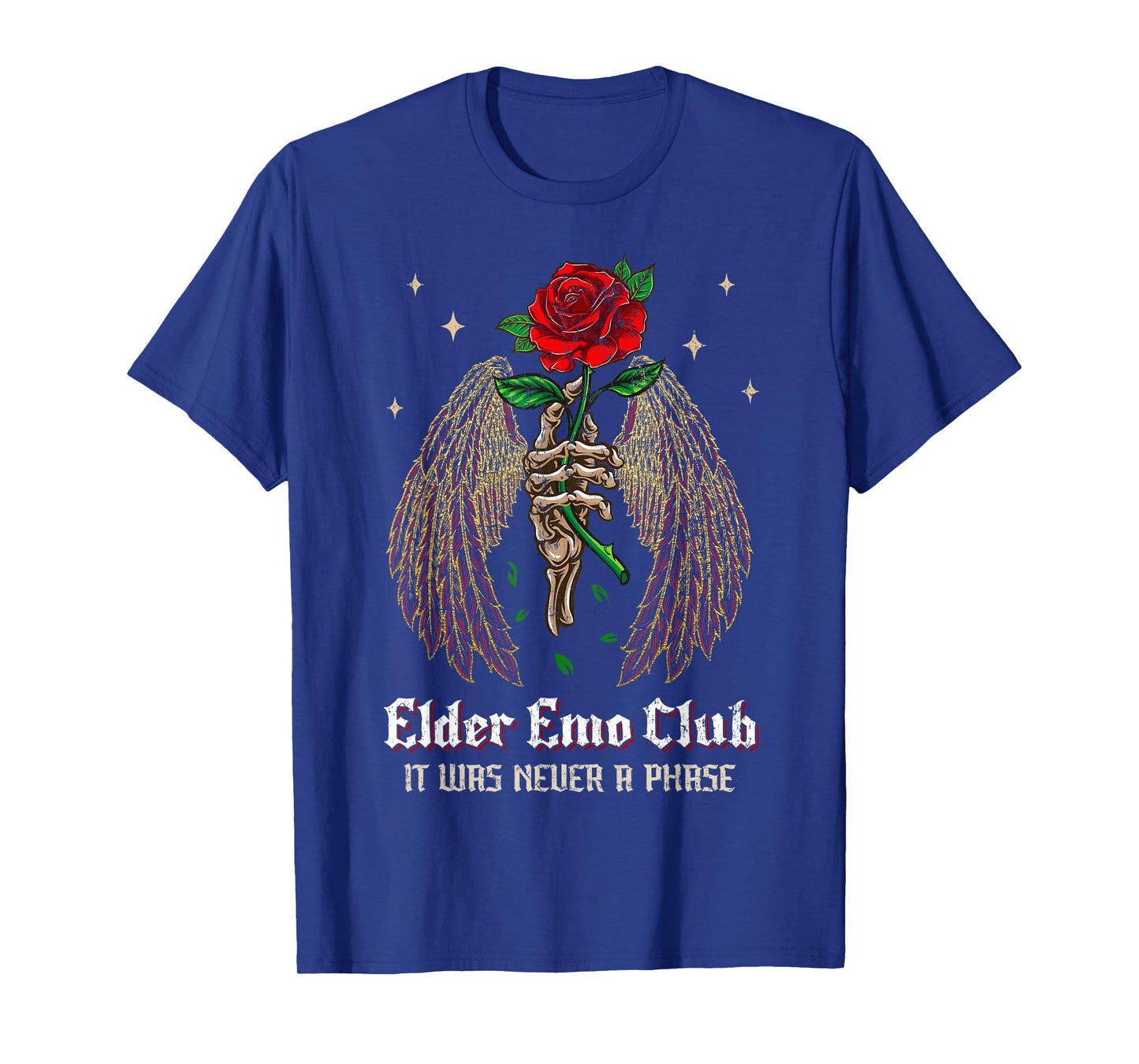 Elder Emo Club Mom Skeleton Rose Gothic It Was Never A Phase T-Shirt