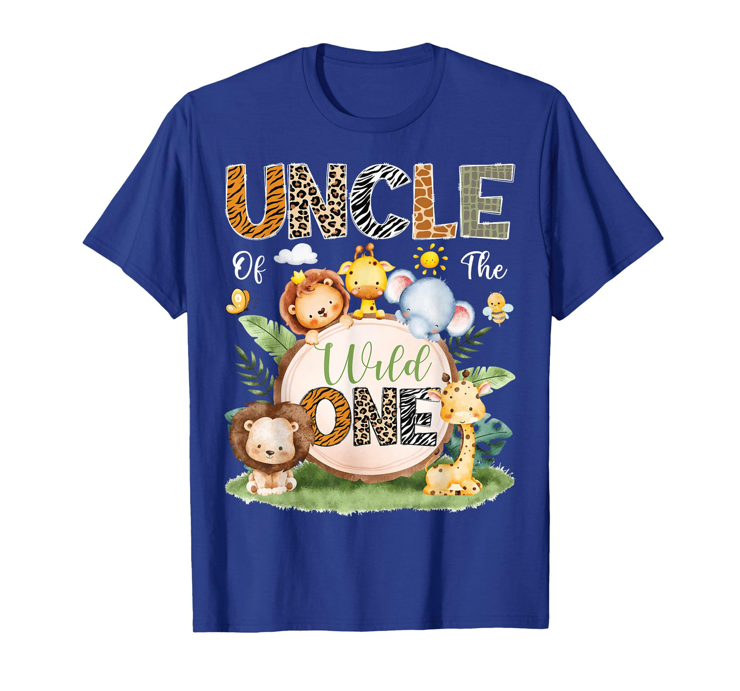 Uncle Of The Wild One 1St Birthday Boy Safari Jungle T-Shirt