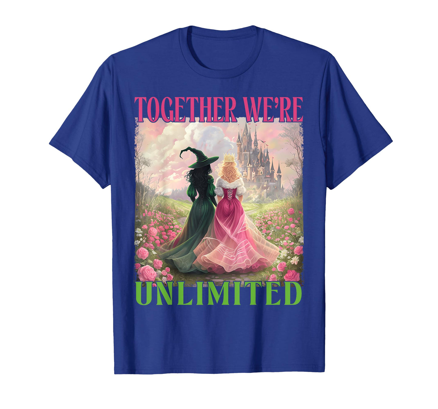 Together Witches Unlimited Pink Green Witch Halloween Women T-Shirt