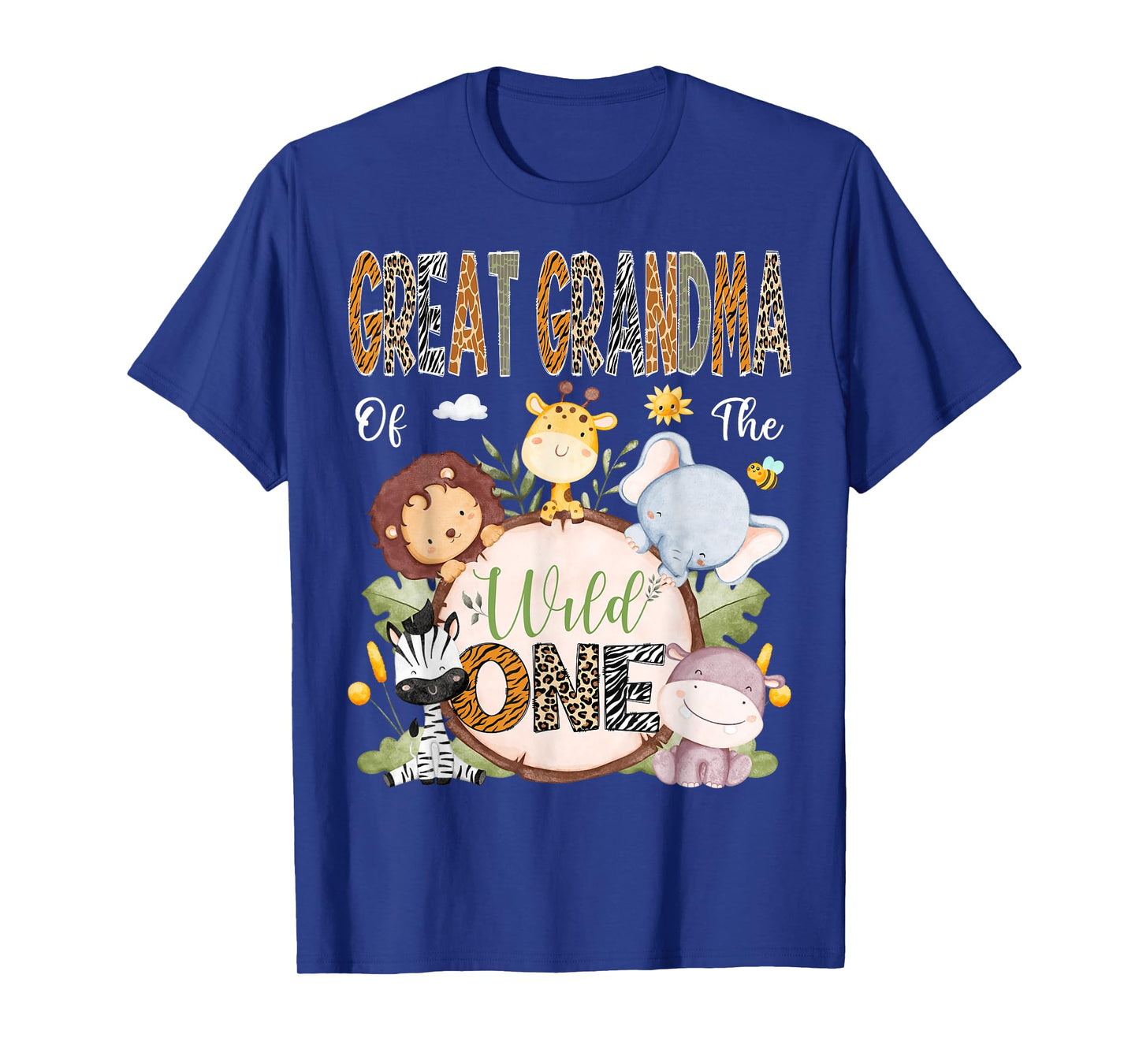 Great Grandma Of The Wild One 1St Birthday Safari Animals T-Shirt