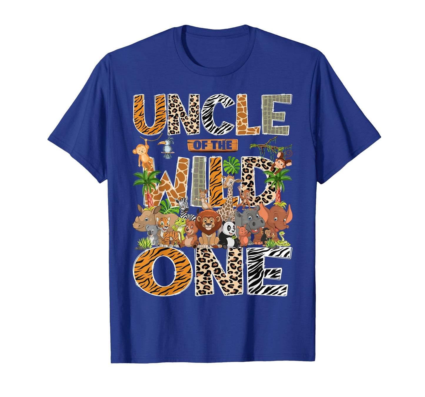 Uncle Of The Wild One Safari Zoo Animal 1St Birthday T-Shirt