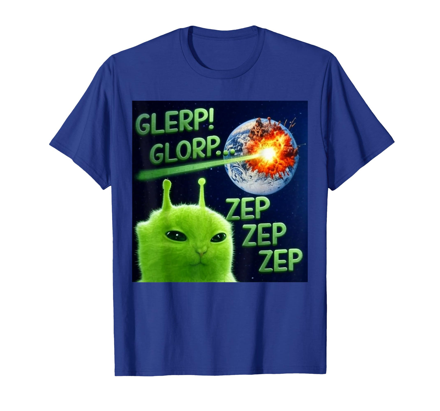 Alien Cat Zep Zep Funny Space Meme for girls women boys men T-Shirt