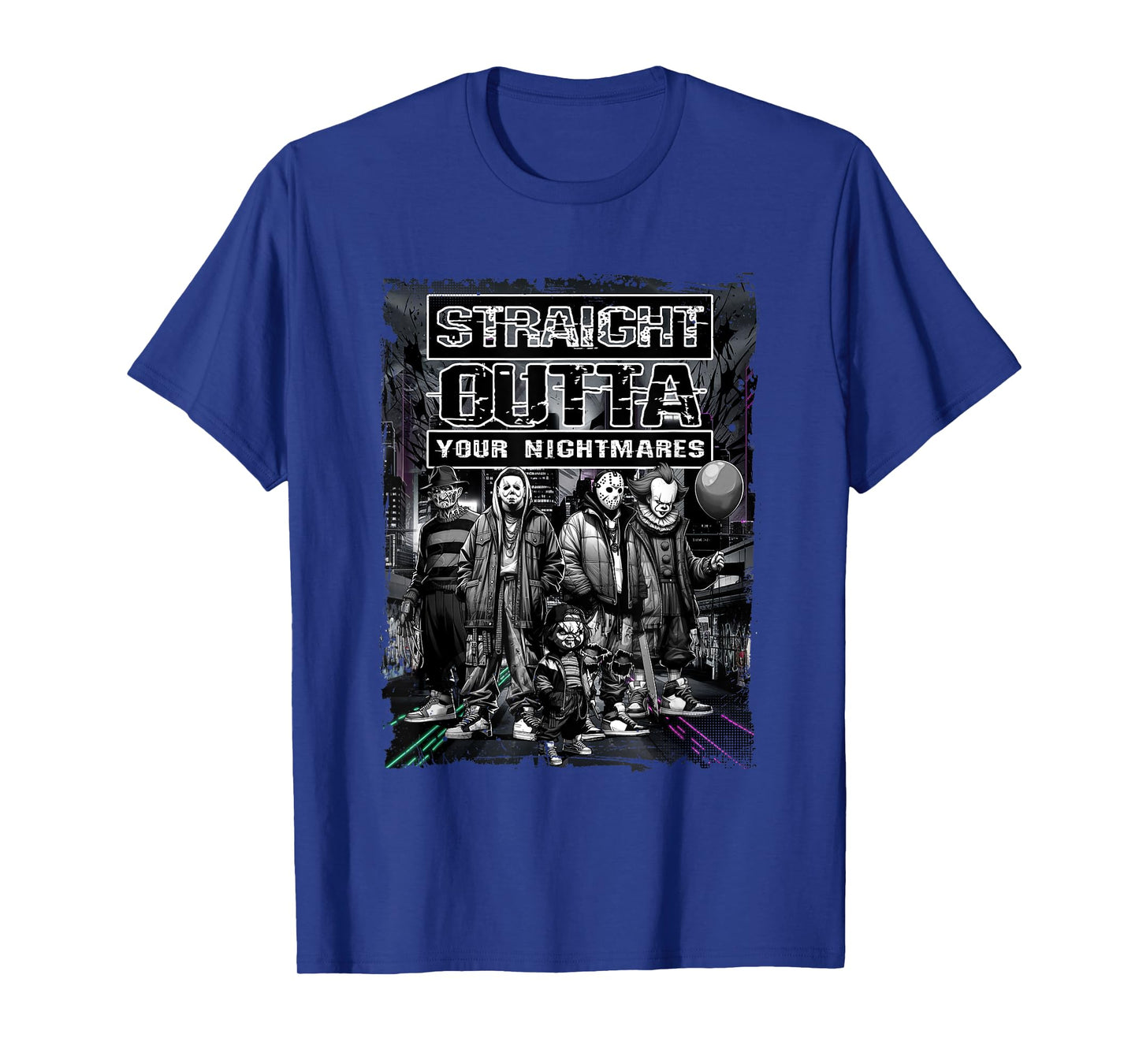 Vintage Horror Halloween Scary Straight outta nightmare lb51 T-Shirt
