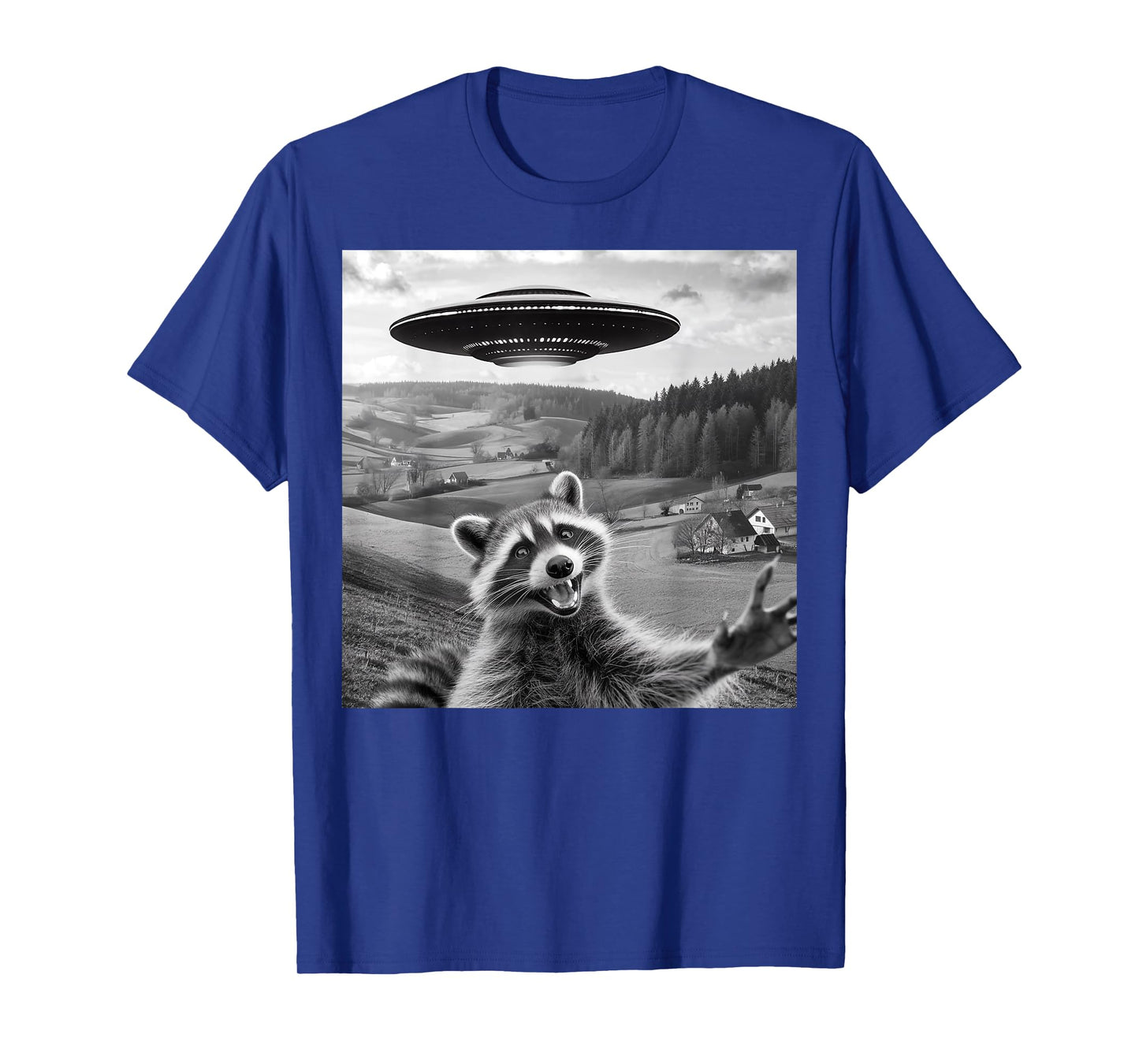 Raccoon Selfie With Alien UFO Funny Gifts For Men Women Kids T-Shirt