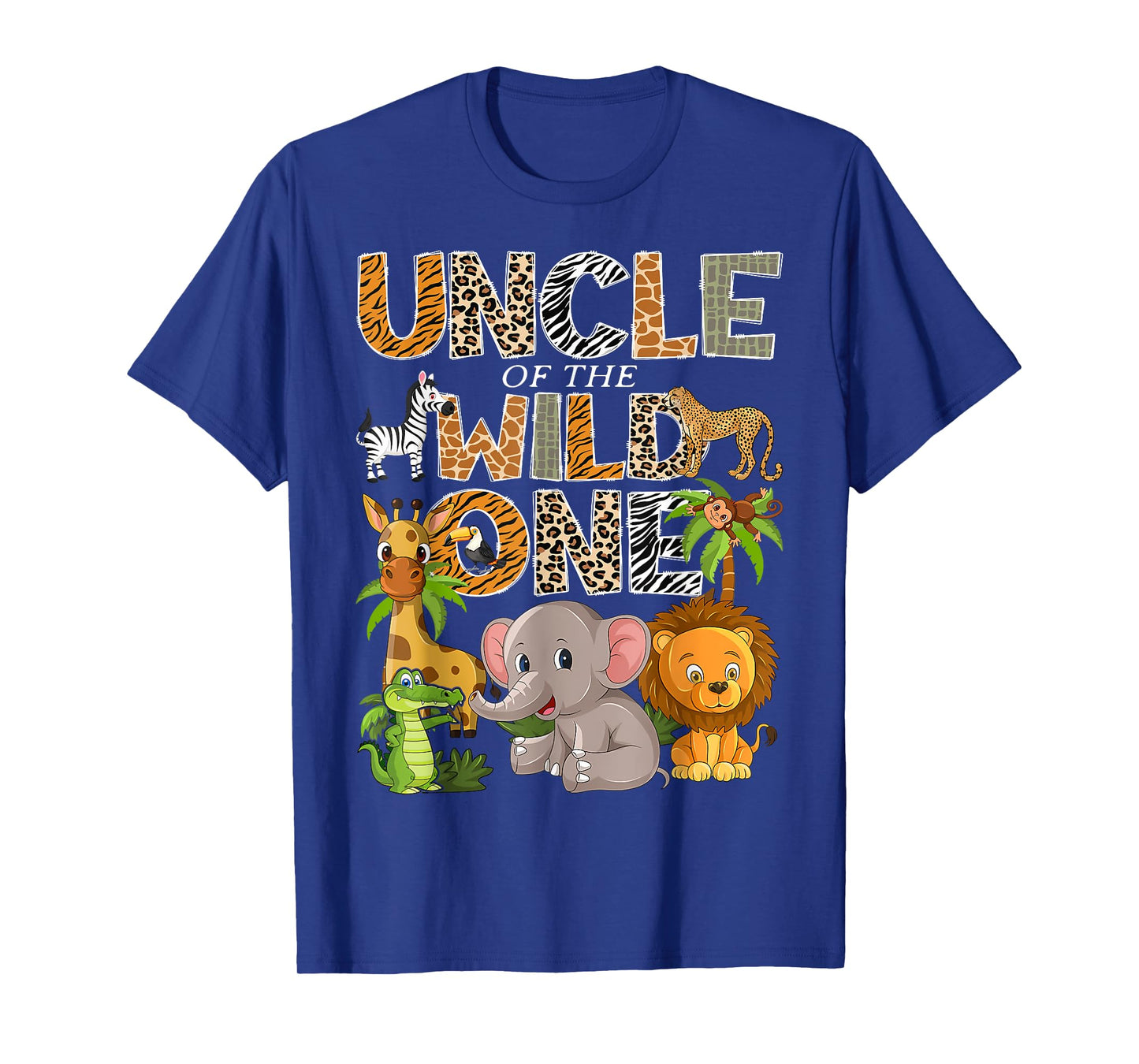 Uncle Of The Wild One 1St Birthday Boy Safari Jungle Animals T-Shirt