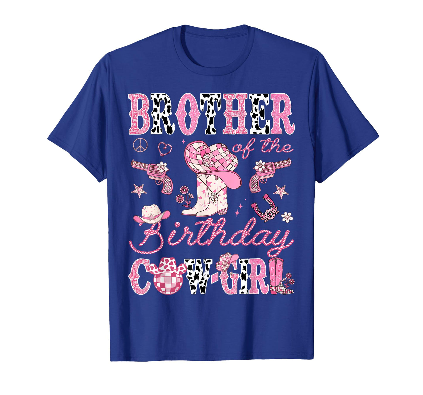 Brother Of The Birthday CowGirl Pink Disco Rodeo Brother T-Shirt