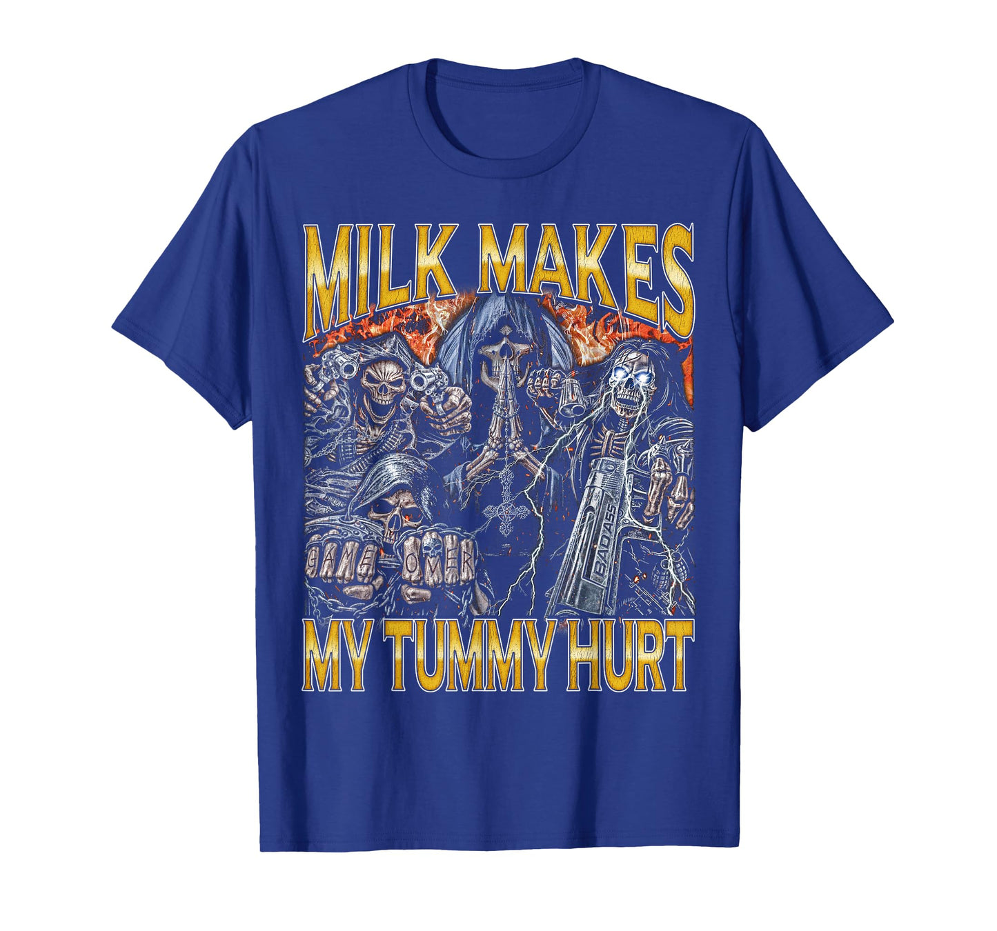 Milk Lactose - Edgy Skeleton Bootleg Cool Hard Skeleton Meme T-Shirt