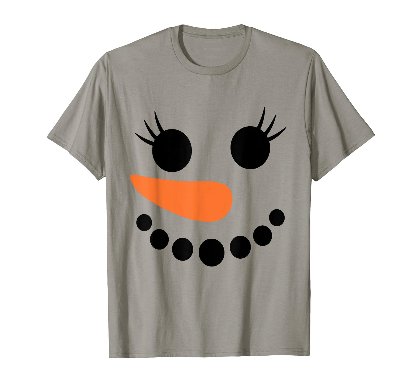 Winter Snowman Face Eyelashes Christmas Xmas For Girl Womens T-Shirt