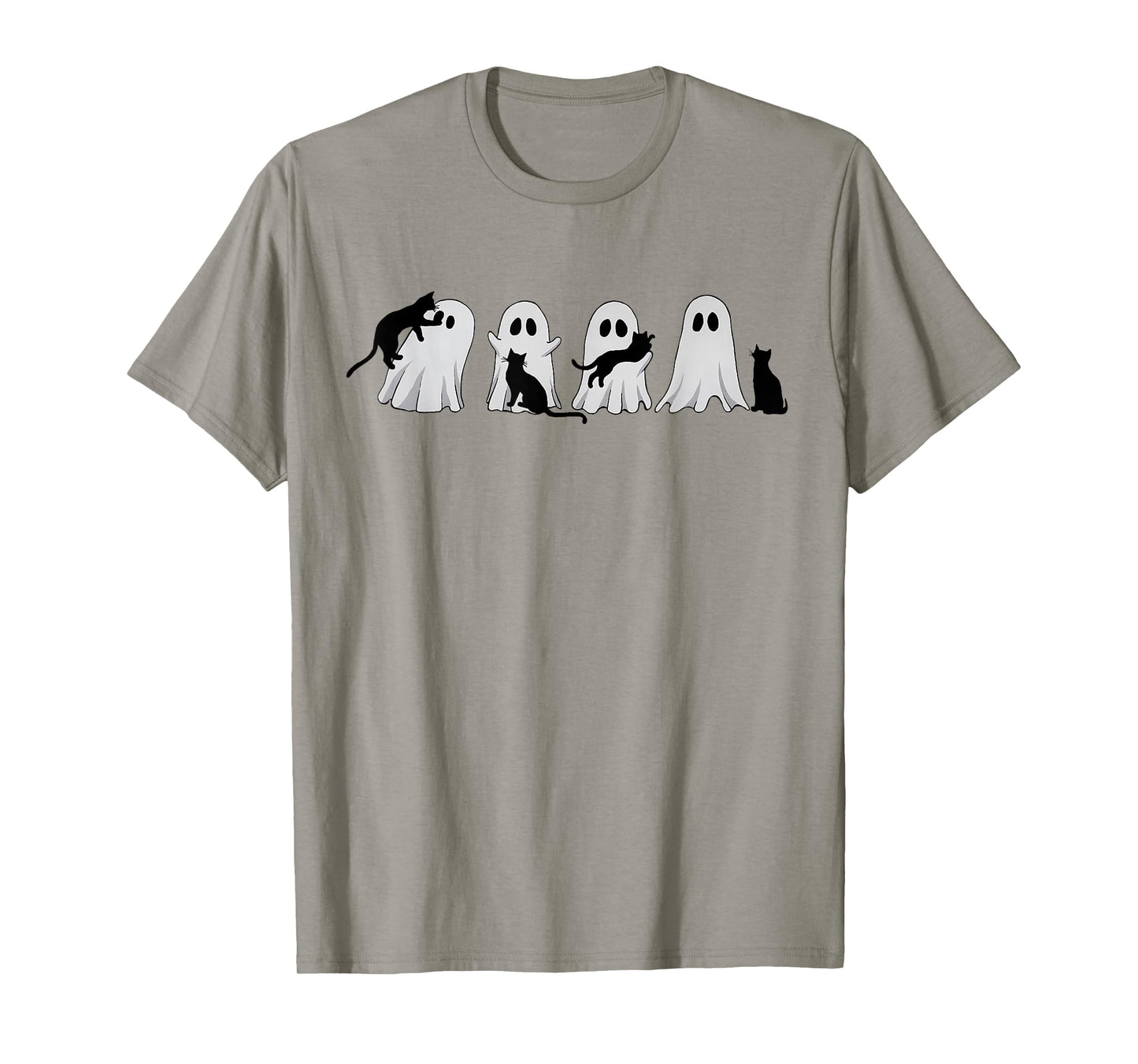 Cute Ghost Cat Halloween Outfit Costumes Cat Lover Spooky Men Women Kids T-Shirt