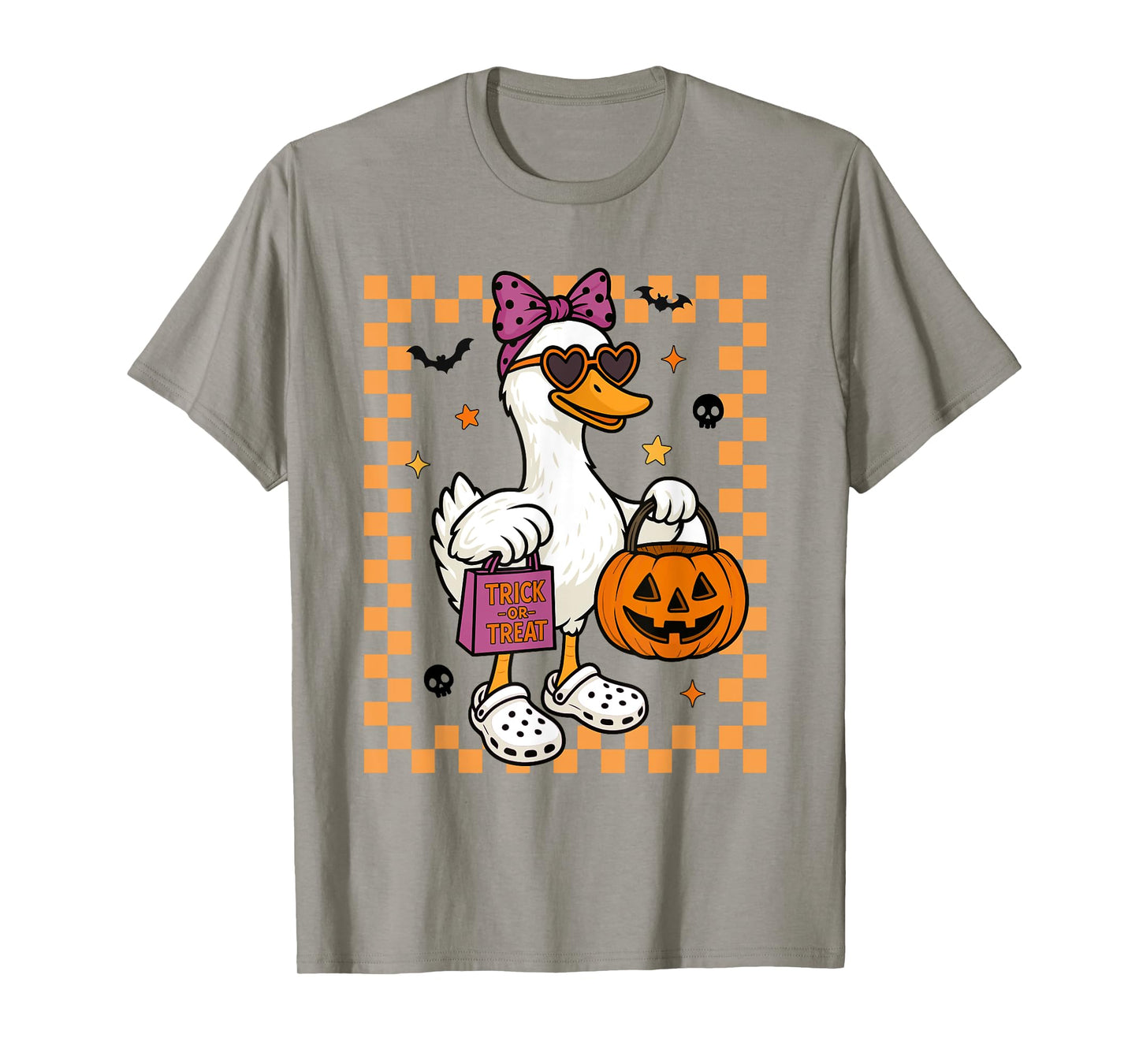 Halloween Goose Ghost Bow Coquette Trick Or Treat Girl Women T-Shirt