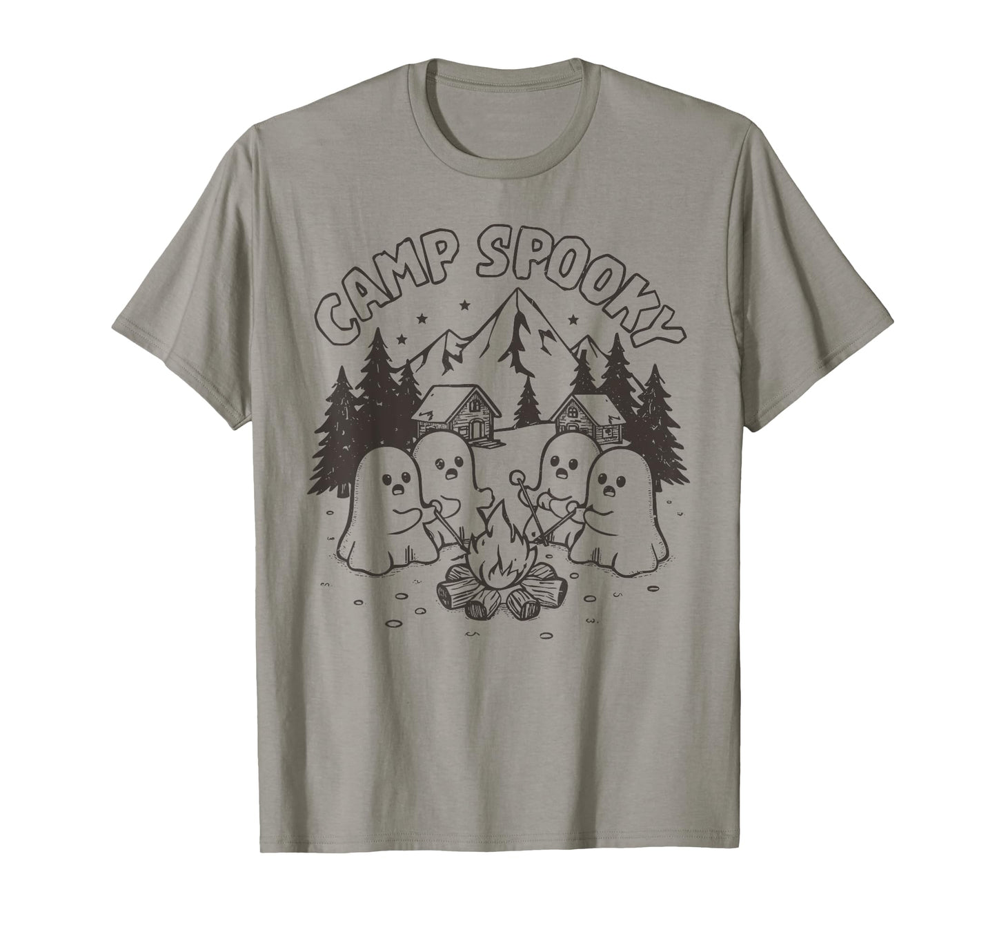 Camp Spooky Summerween Summer Halloween Cute Ghost T-Shirt