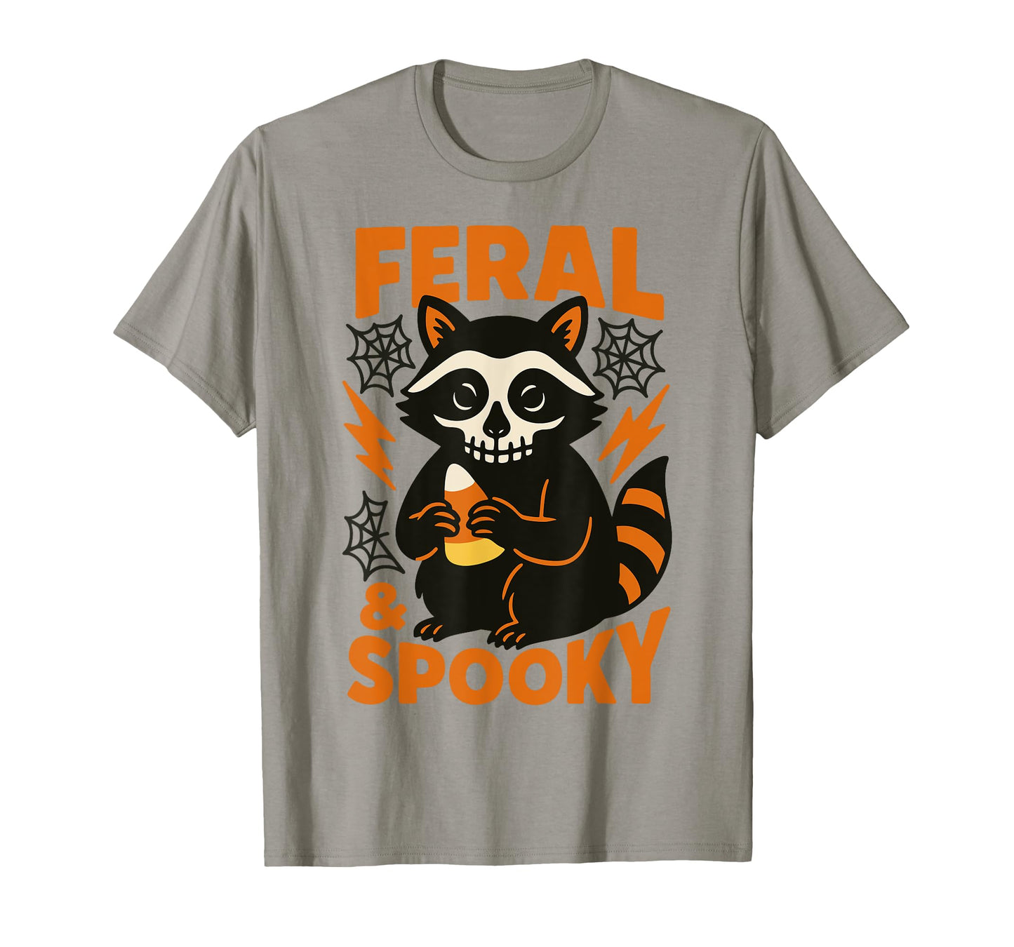 Feral And Spooky Halloween Raccoon Skull T-Shirt