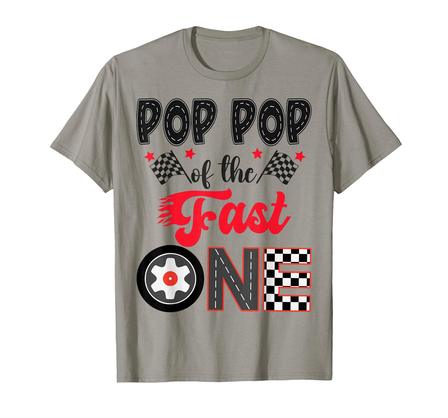 Pop Pop Of The Fast One Car Racing Dad 1St Birthday Boy T-Shirt