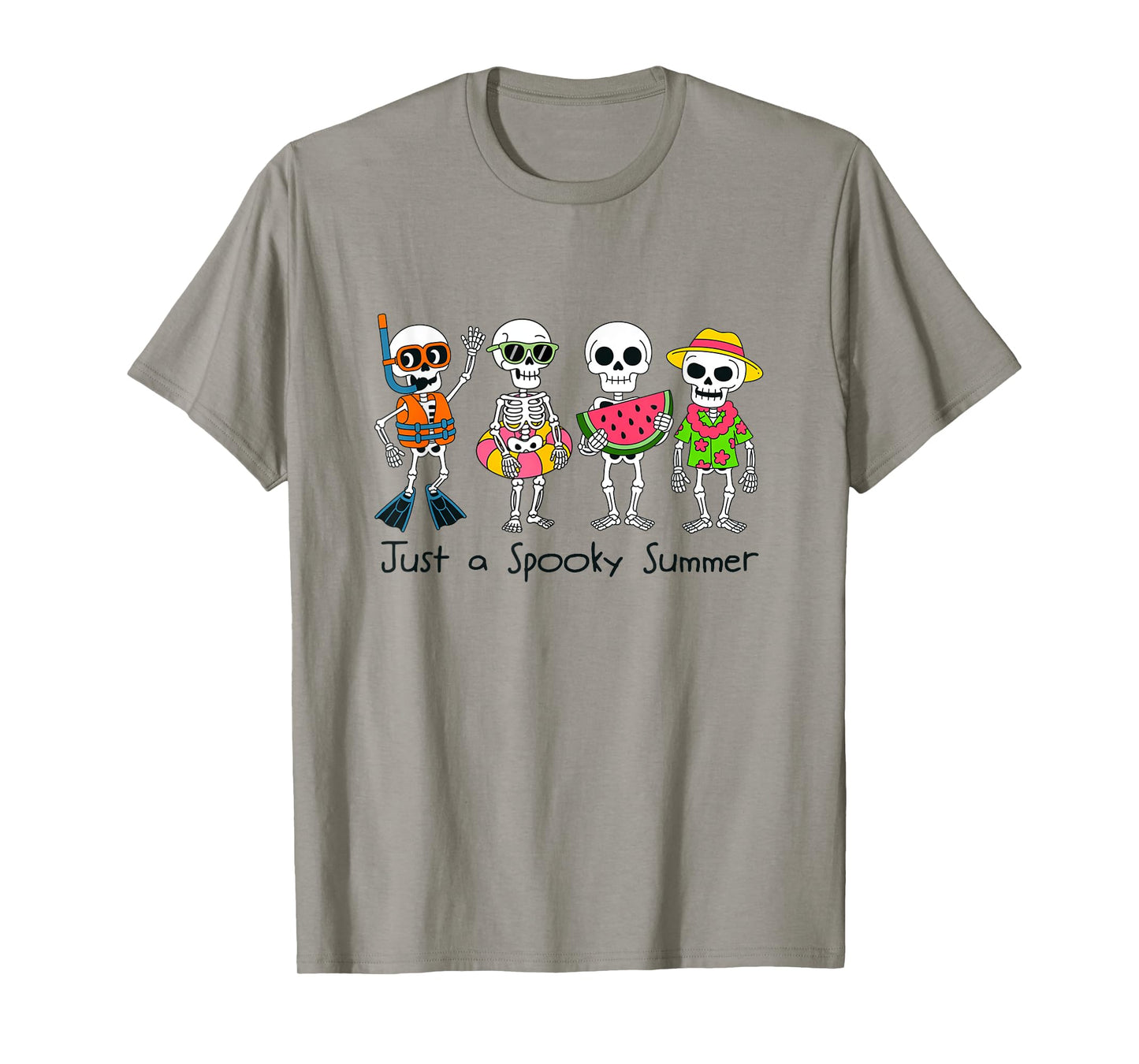 Spooky Summer Beach Skeletons Funny Halloween Summerween T-Shirt