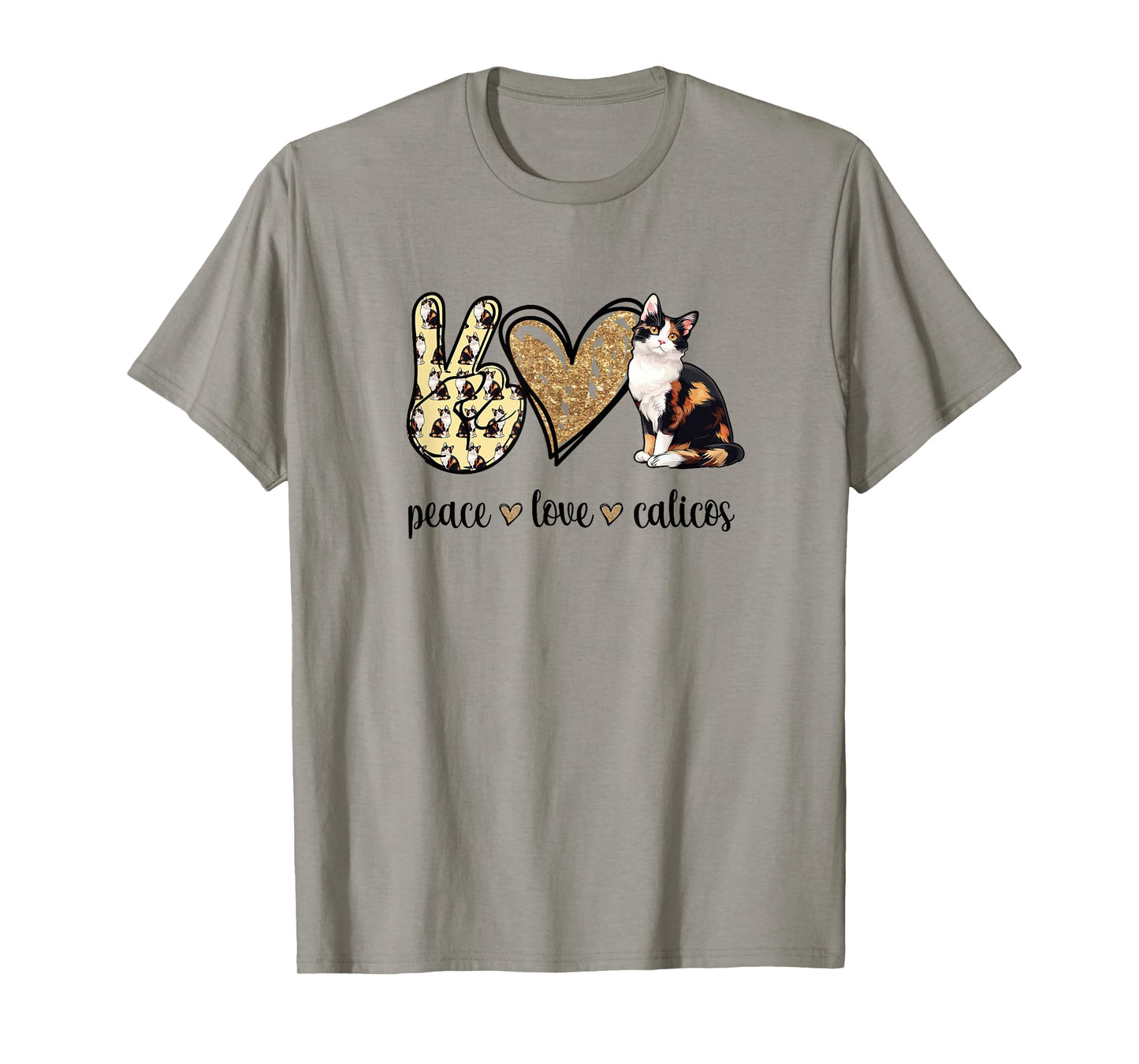 Peace Love Calico Cat Lover T-Shirt