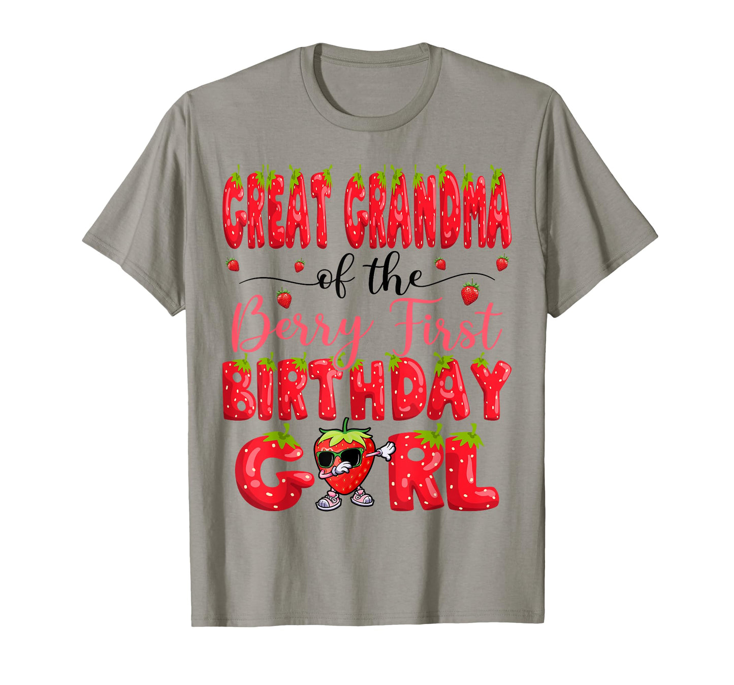Great Grandma Of The Berry First Birthday Girl Strawberry T-Shirt