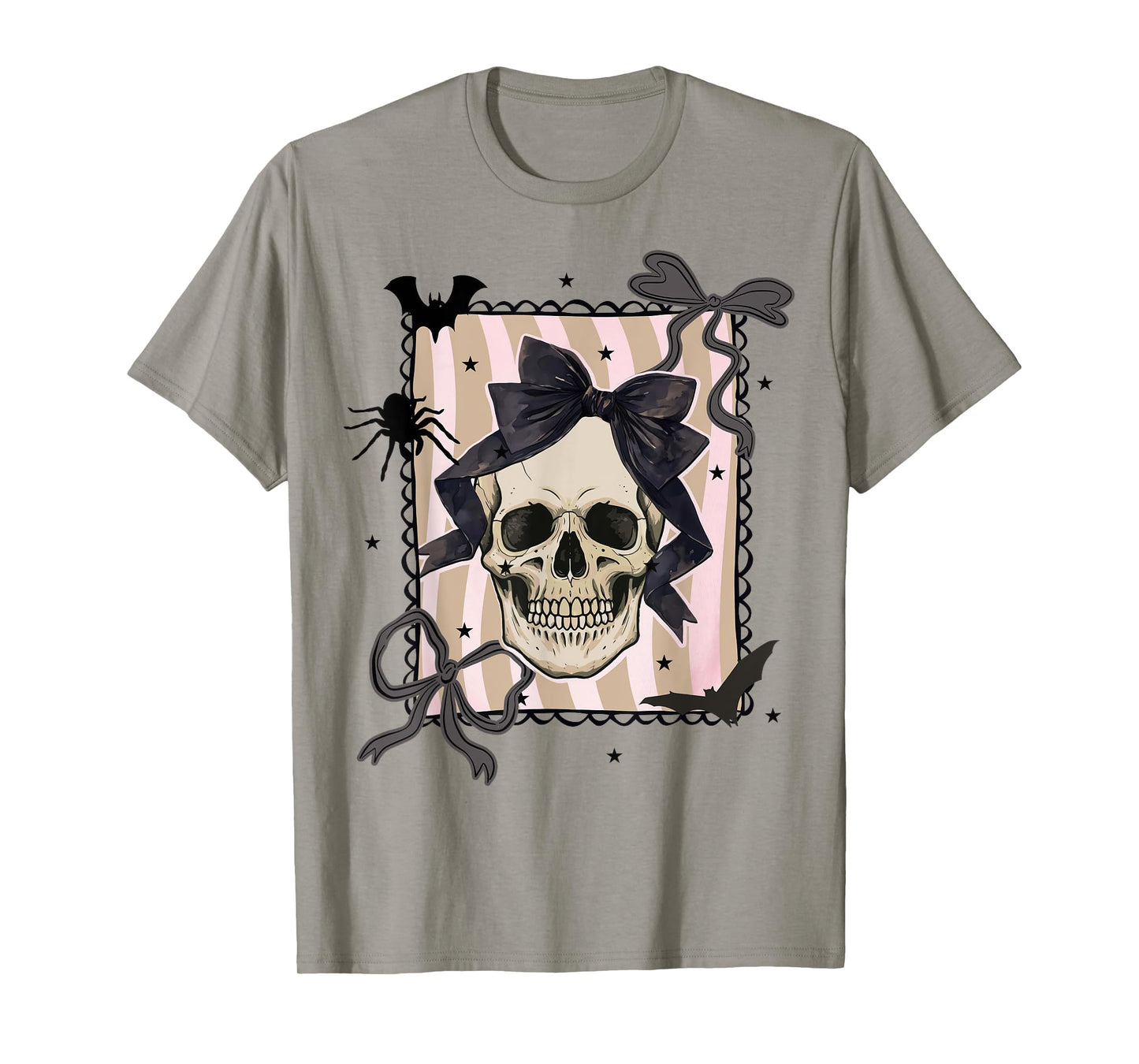 Halloween Coquette Bows Gothic Skull Girly Spooky Season T-Shirt
