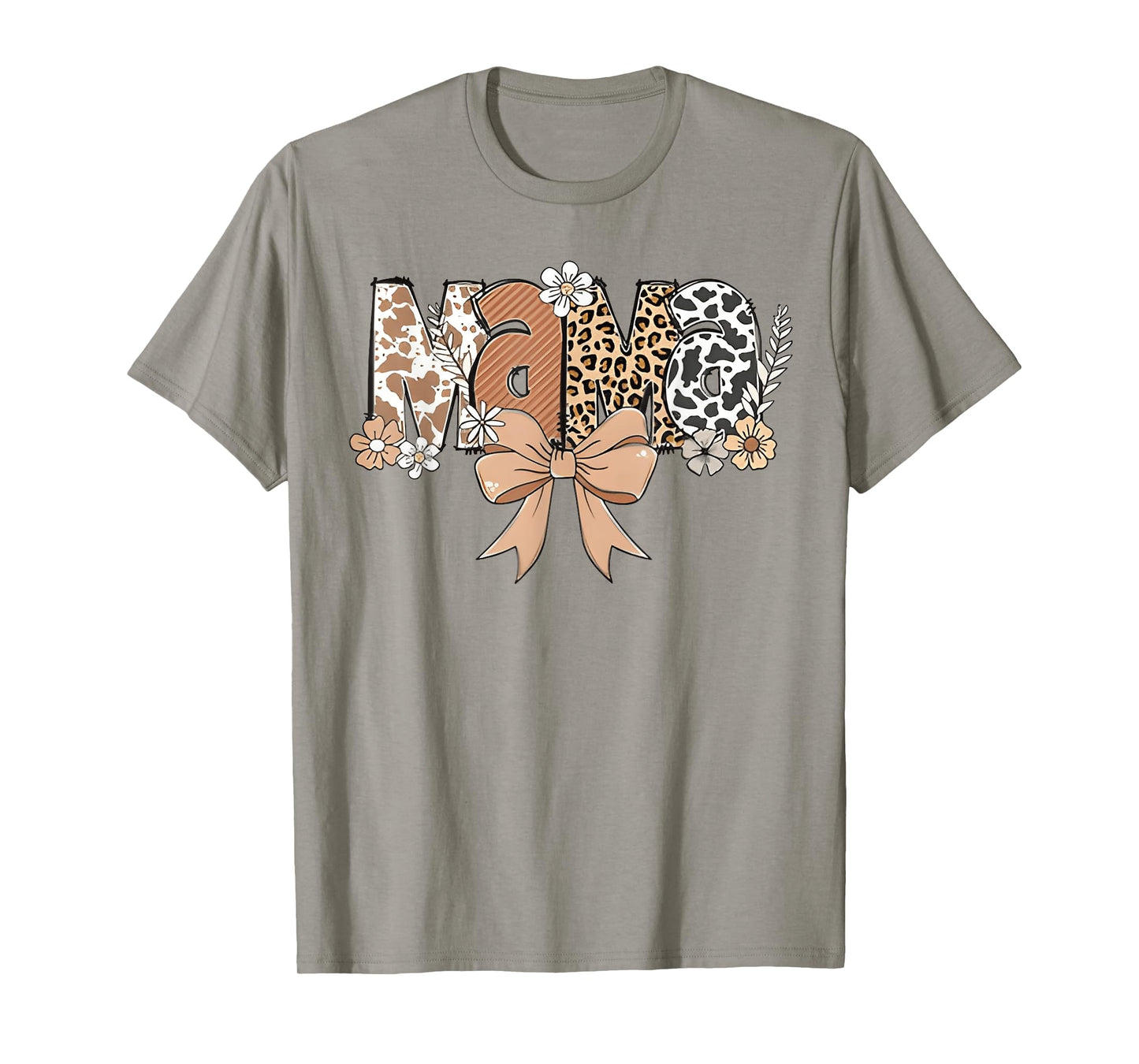 Retro Mama Coquette Bows Leopard Mom Mother's Day T-Shirt