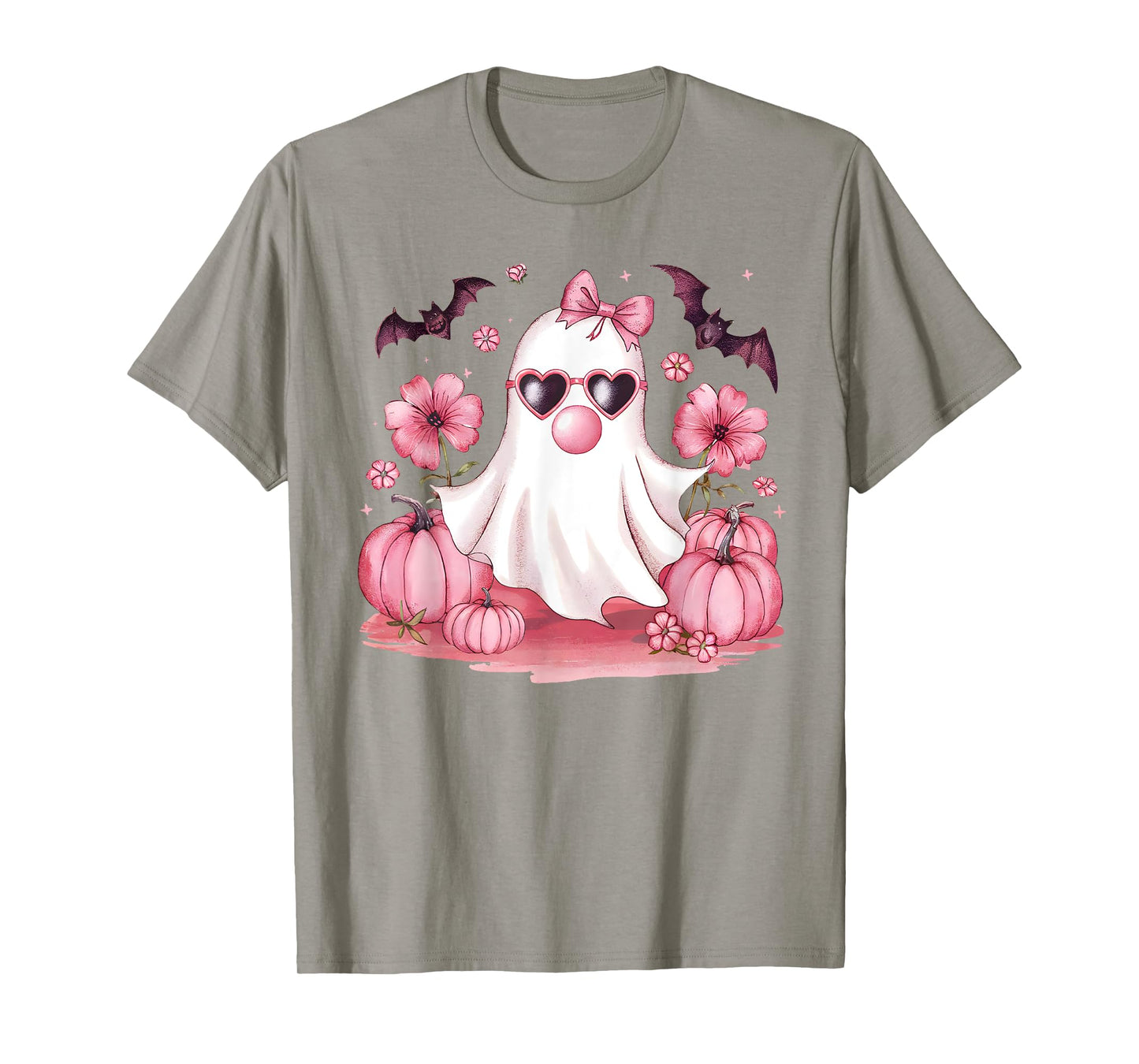 Cute Girly Ghost Blowing Bubble Gum Halloween Costume Kids T-Shirt
