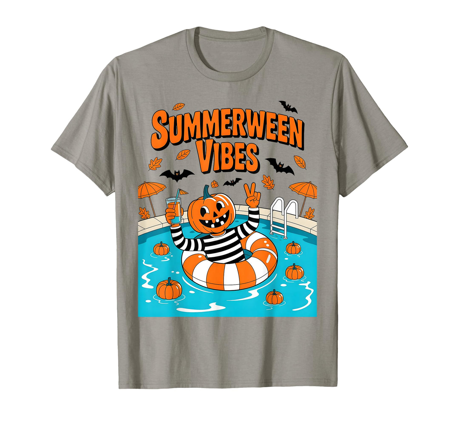 Summerween Vibes Spooky Summer Pumpkin T-Shirt