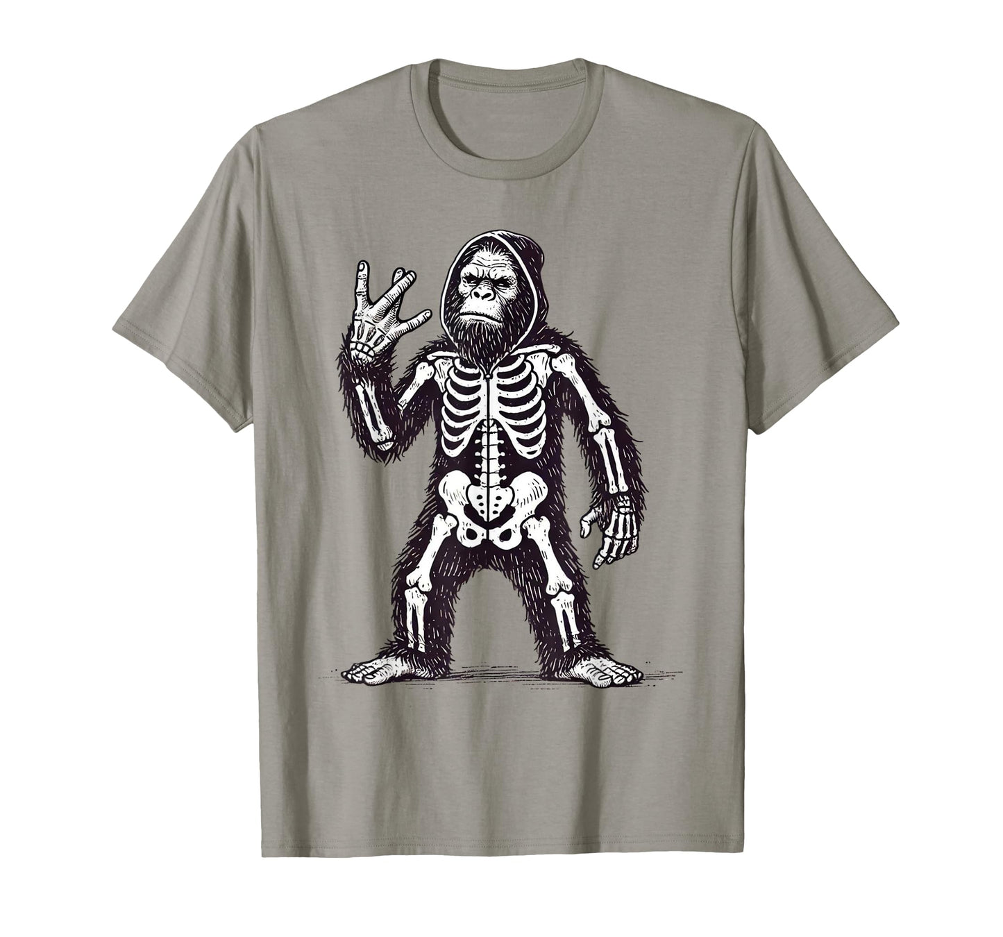 Cool Halloween Pumpkin Bigfoot Skeleton Westside T-Shirt