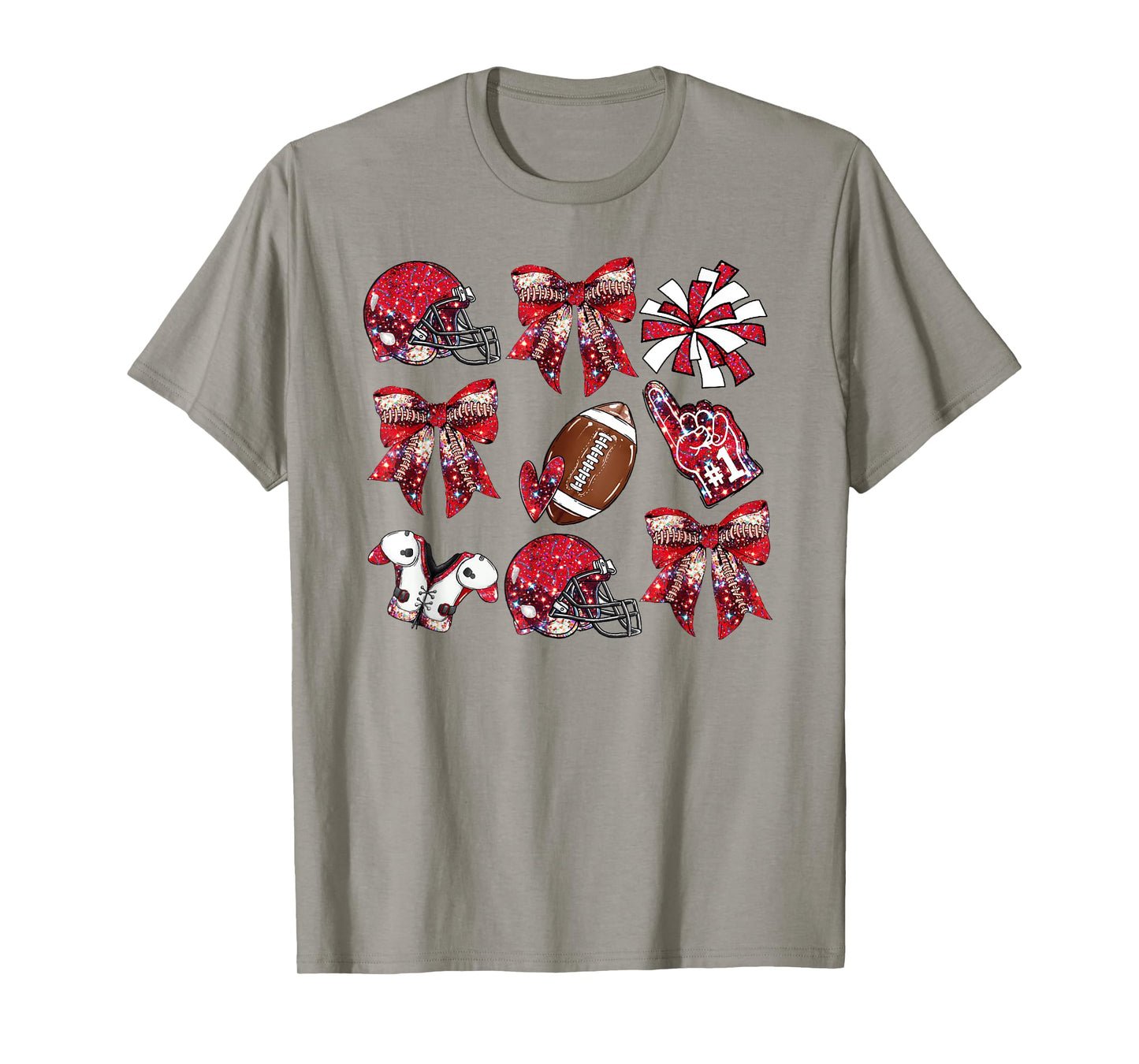 Red Coquette Bow Football Game Day Women Girls Kids T-Shirt