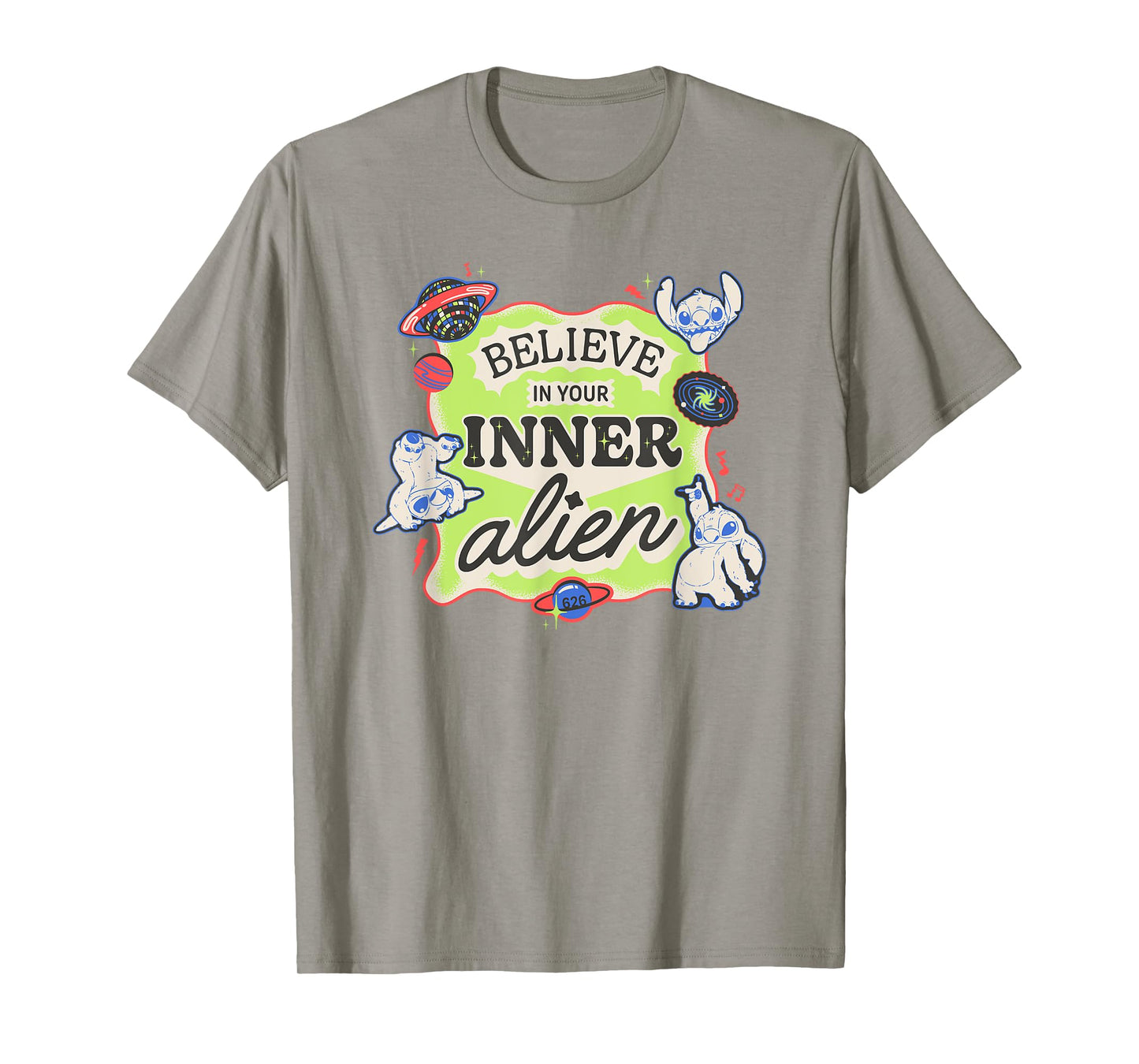 Disney Lilo & Stitch Believe In Your Inner Alien Retro Logo T-Shirt