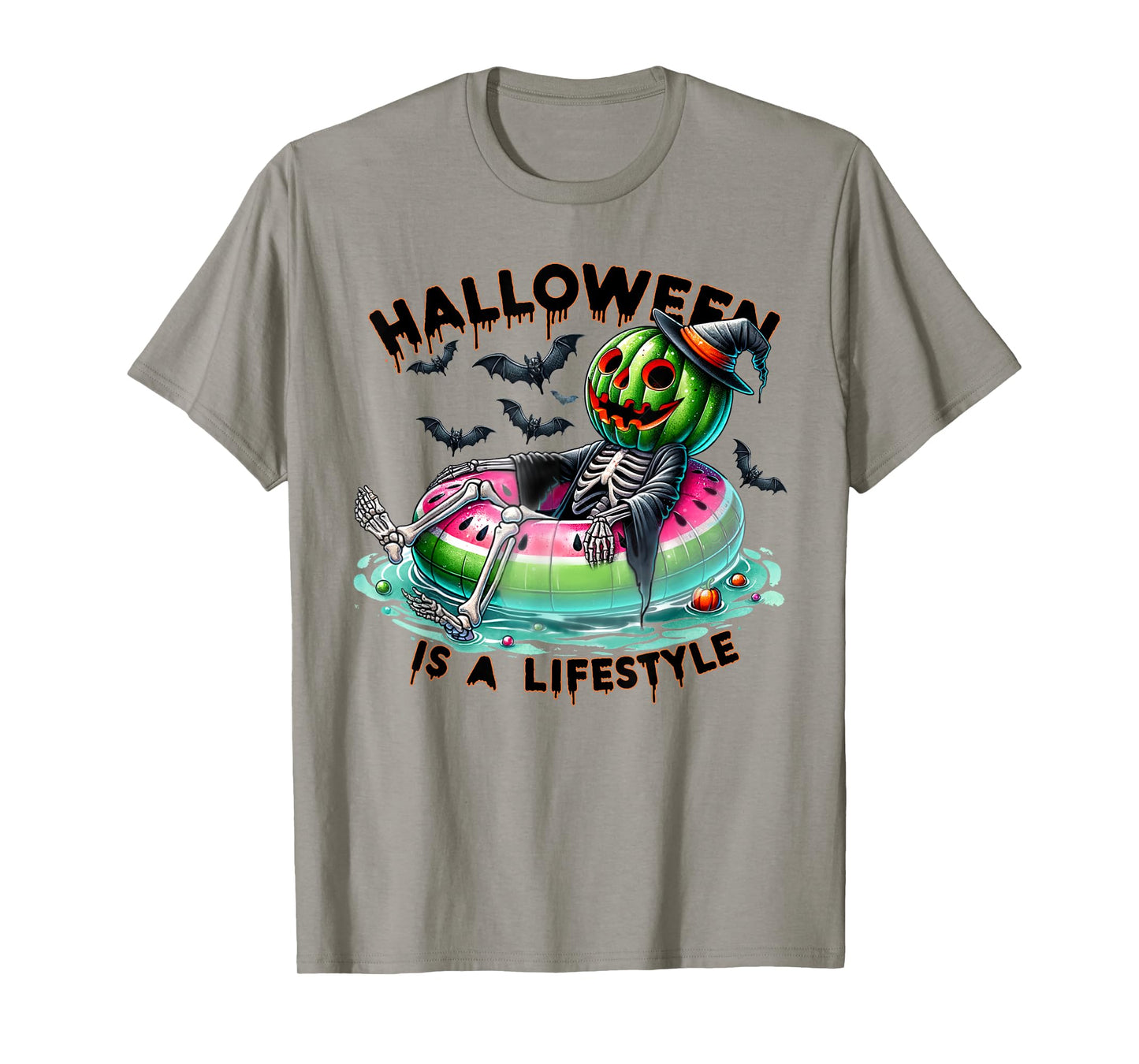 Halloween Is A Lifestyle Ghost Summerween Funny Summer Pool T-Shirt