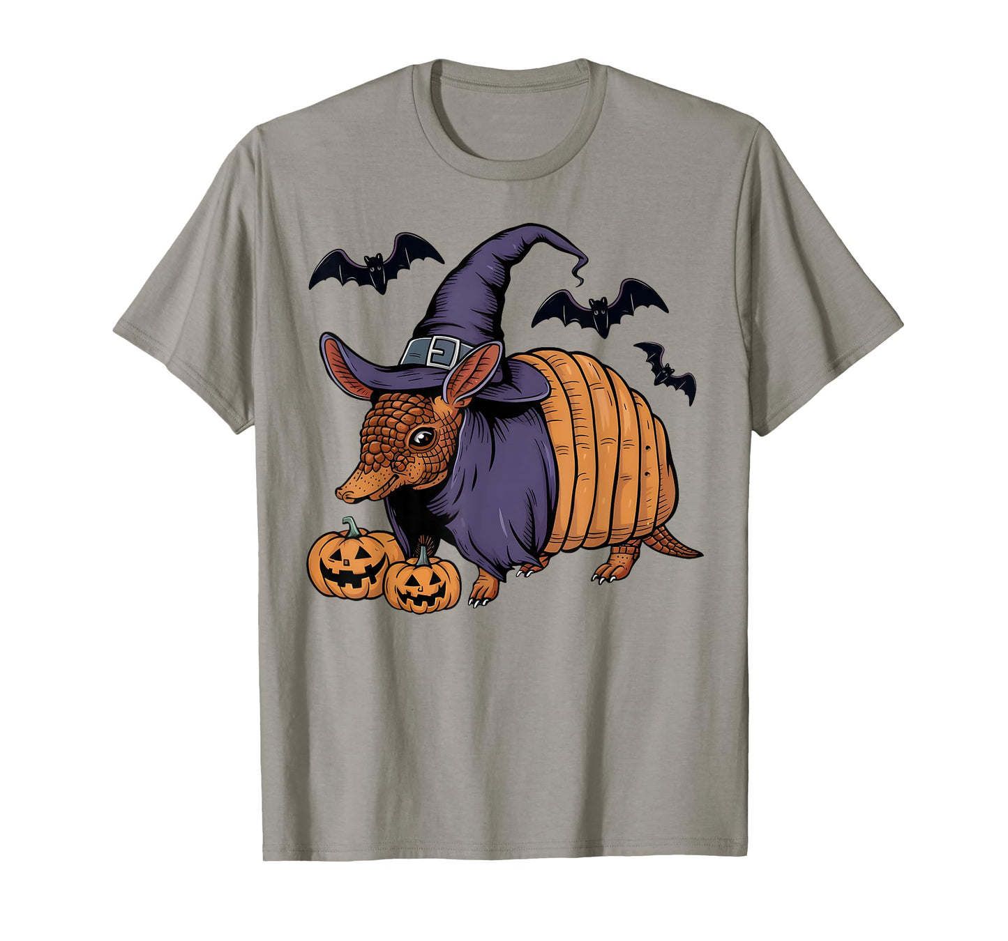 Pumpkin Bat Witch Costume Armadillo Halloween T-Shirt