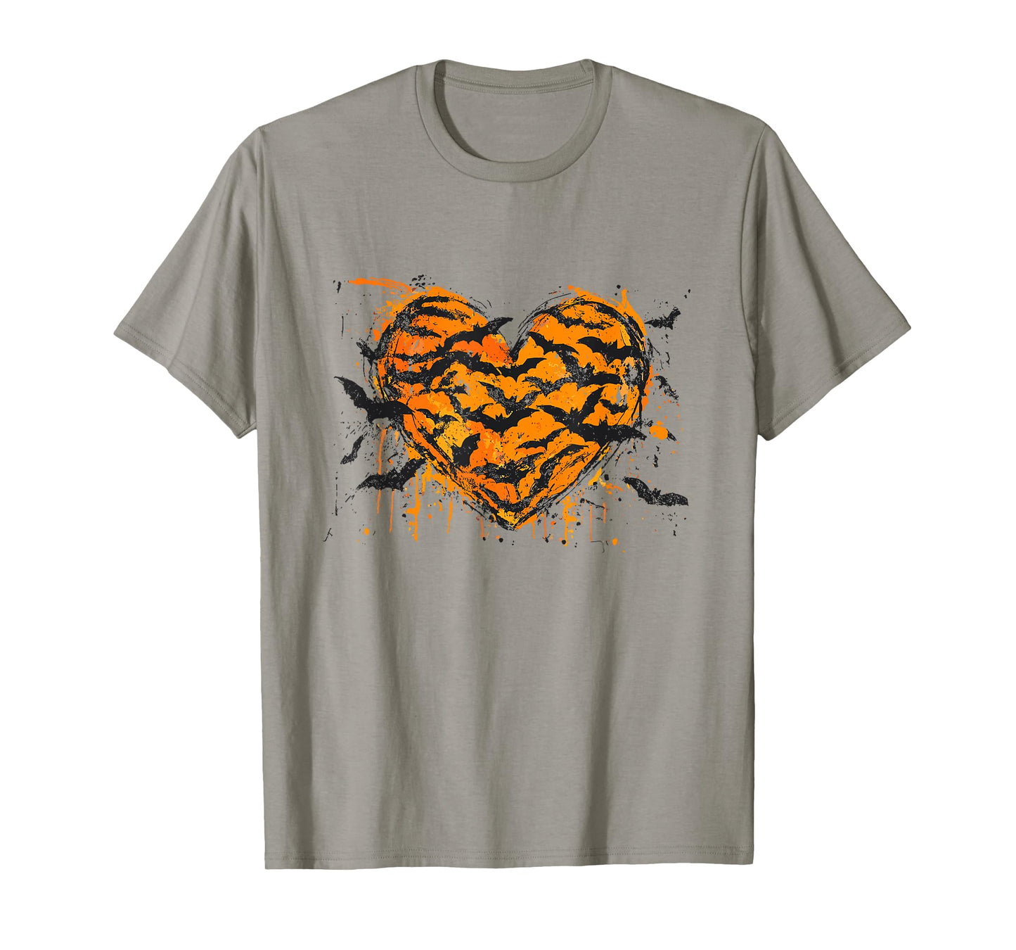 Flying Bats Halloween Bats Brushstroke Heart Moon Bat Lover T-Shirt