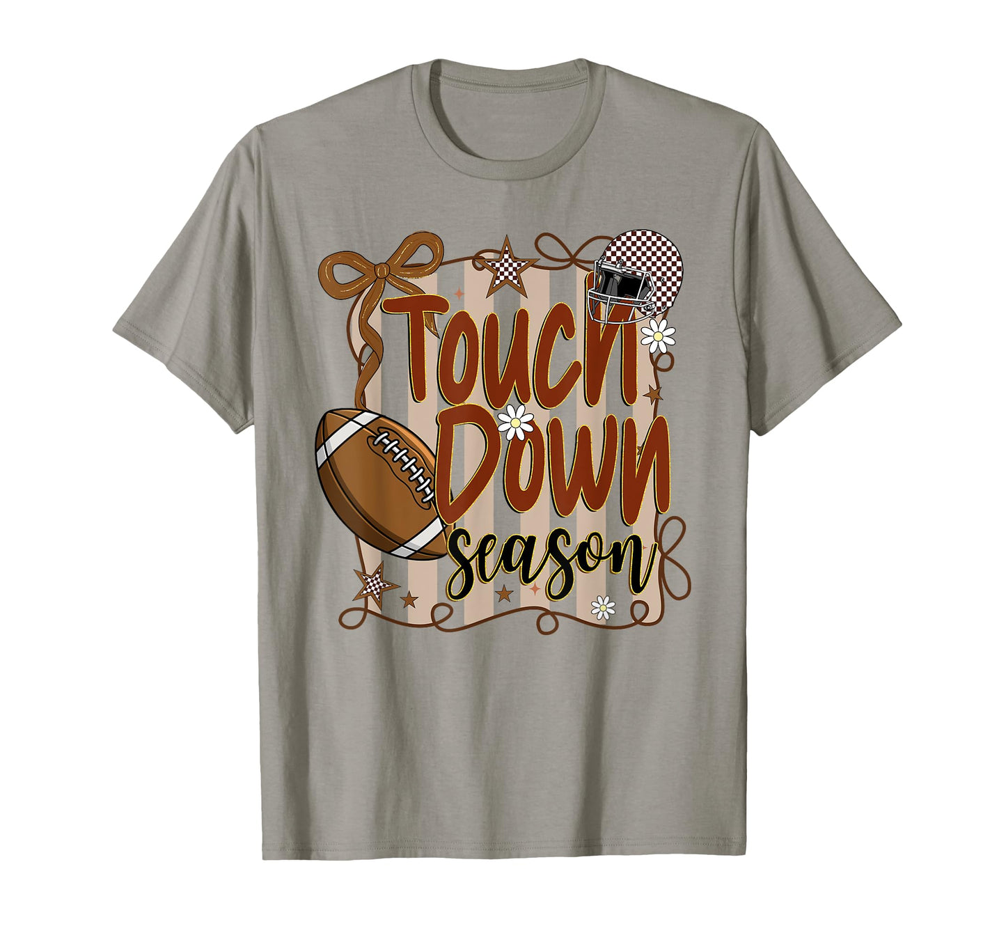 Checkered Coquette Football Touchdown Season, Football Mom T-Shirt