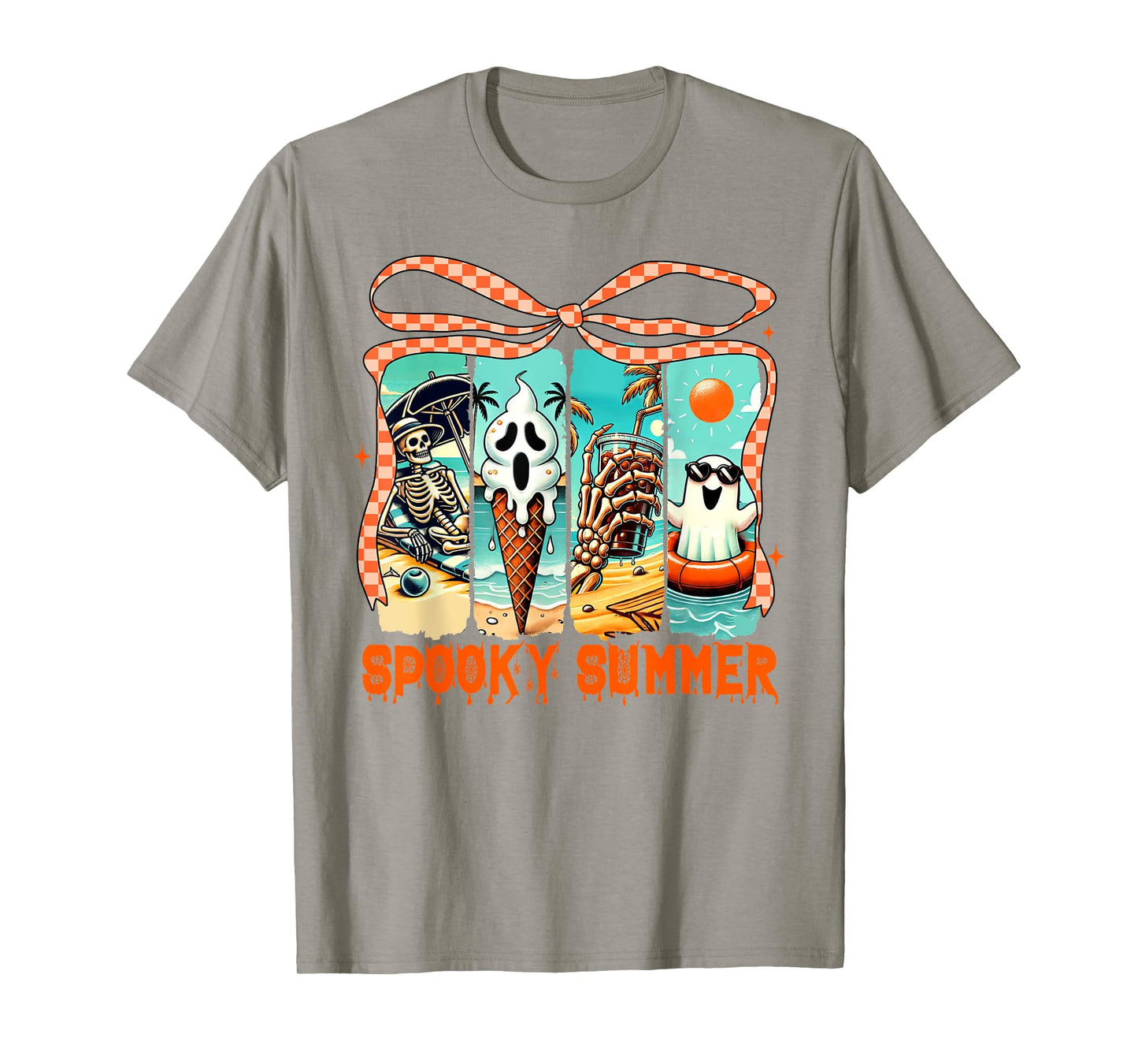 Spooky Summer Vibes Hot Ghoul Summer Halloween Brushstroke T-Shirt