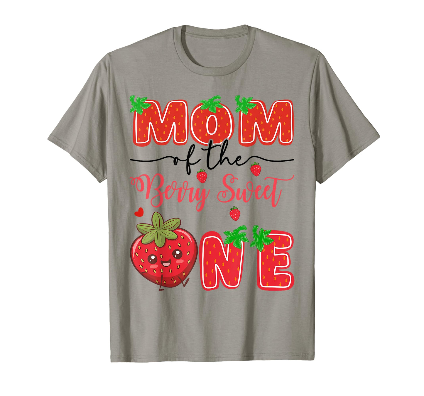 Mom Of The Berry Sweet One Strawberry 1St Birthday T-Shirt