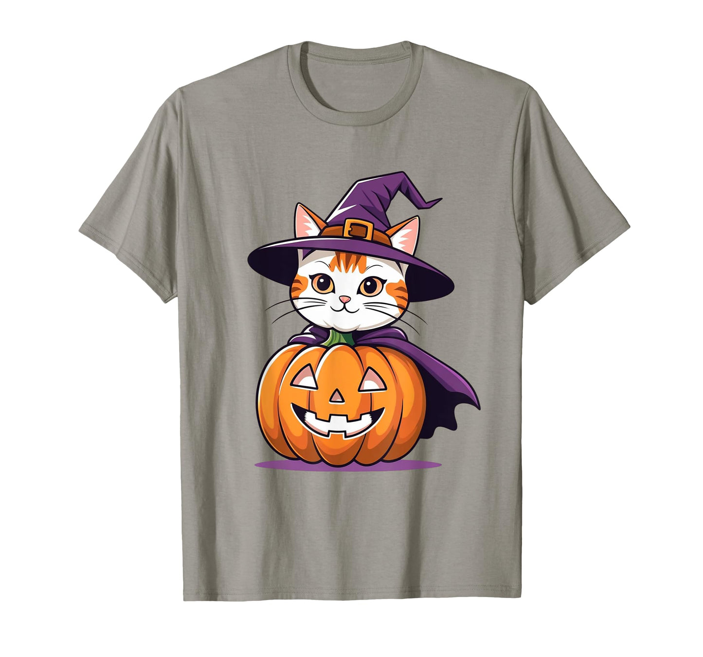 Cute Cat in A Pumpkin Halloween Witch Costume Kitten T-Shirt