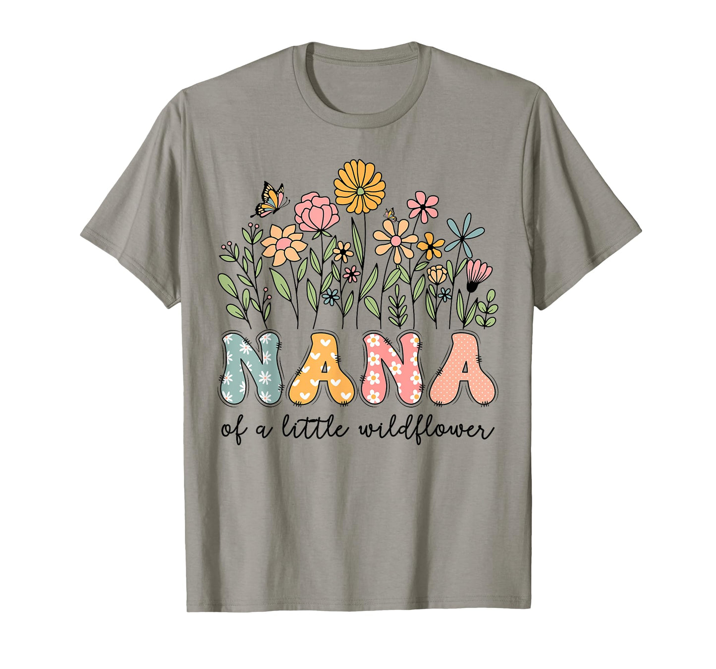 Nana Of The Little Wildflower Baby Birthday Floral T-Shirt