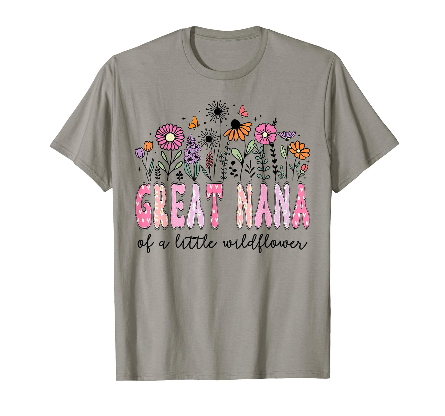 Great Nana Of The Little Wildflower Floral Birthday Girl T-Shirt