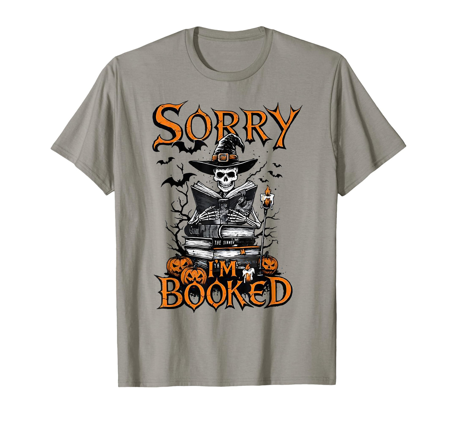 Sorry I'm Booked Halloween - Skeleton Witch Read T-Shirt