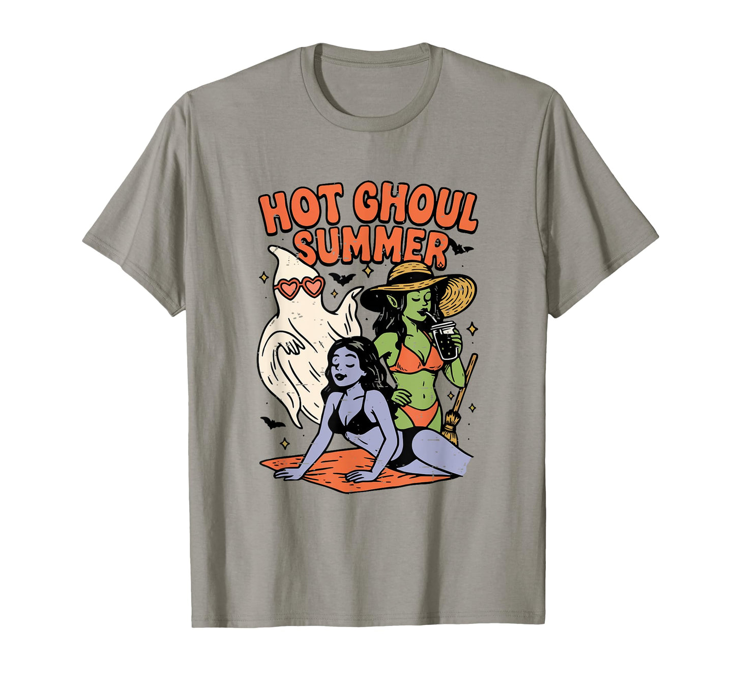 Funny Girly Summerween Cute Hot Ghoul Summer Halloween Beach T-Shirt