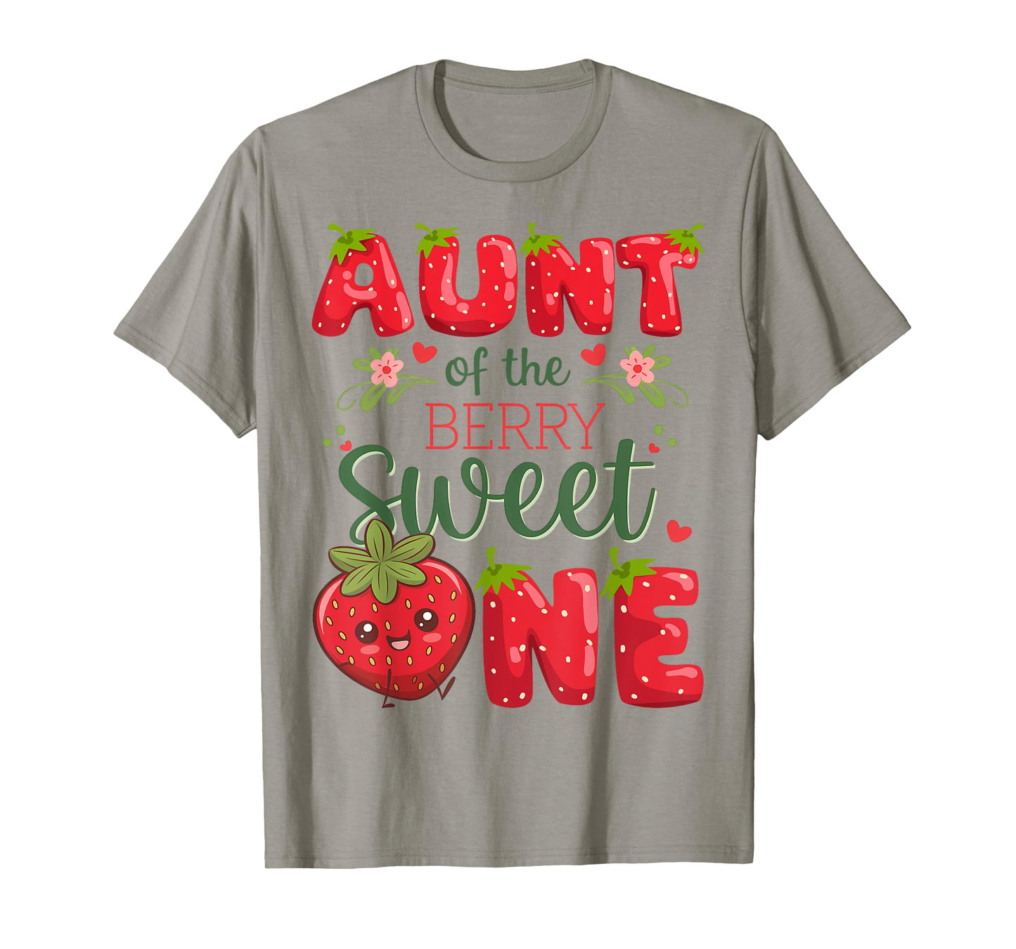Aunt Of The Berry Sweet One 1St Birthday Strawberry T-Shirt