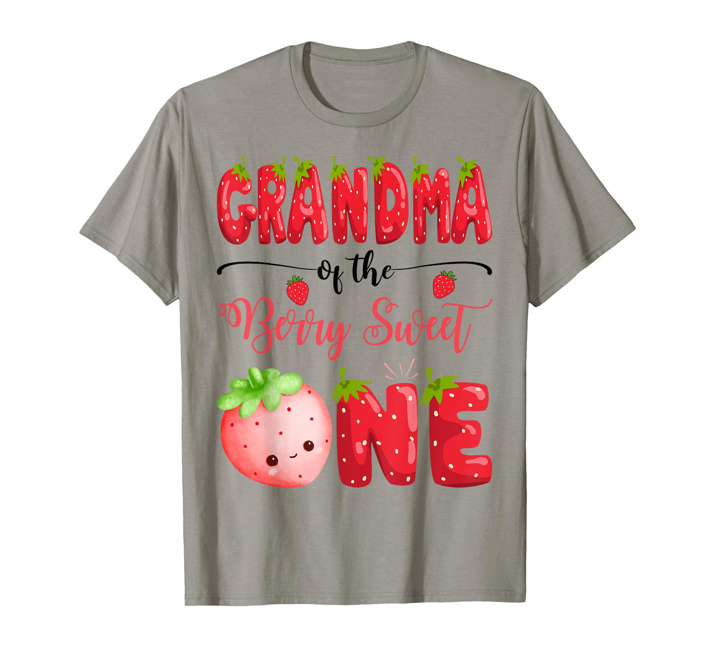 Grandma Of The Berry Sweet One Birthday Girl Strawberry T-Shirt