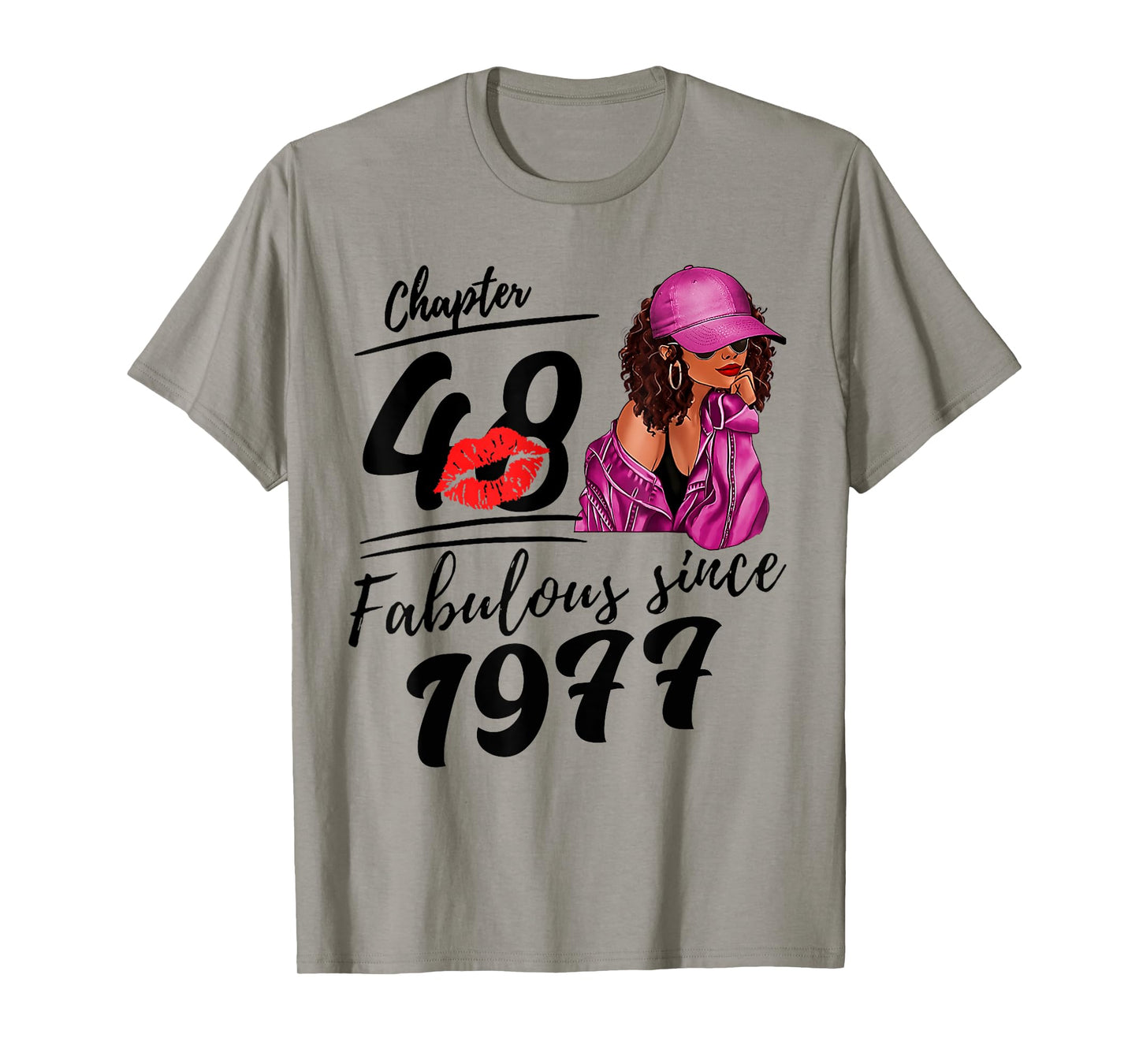 Chapter 48 Fabulous Since 1977 Black Women 48th Birthday T-Shirt