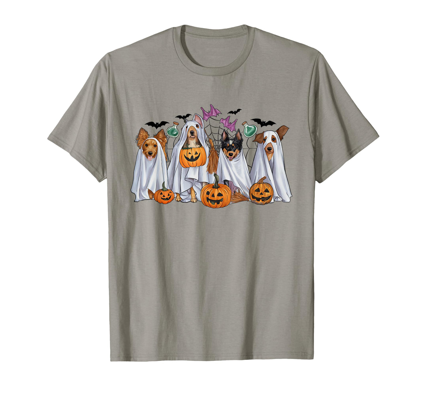 Halloween Boo Dogs Ghost Pumpkins Spooky Dog Lover Outfit T-Shirt for Men Women Girls Kids