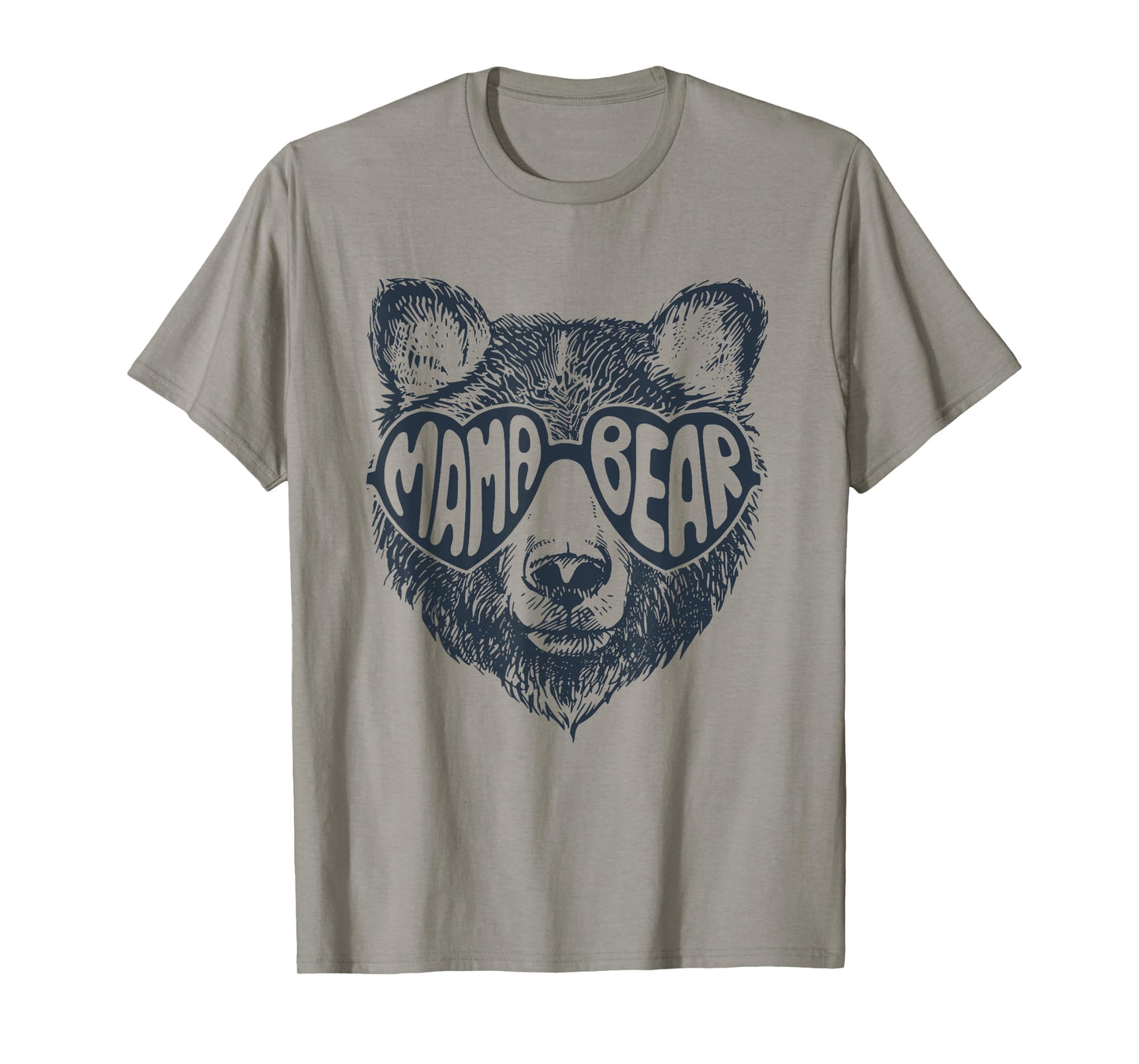 Mama Bear Face Sunglasses Print Mother's Day T-Shirt