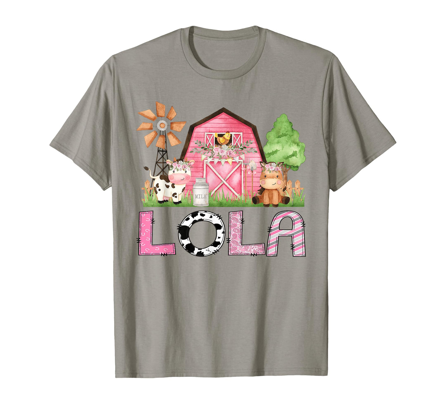 Lola Pink Farm Animal Birthday Kids Matching Family T-Shirt