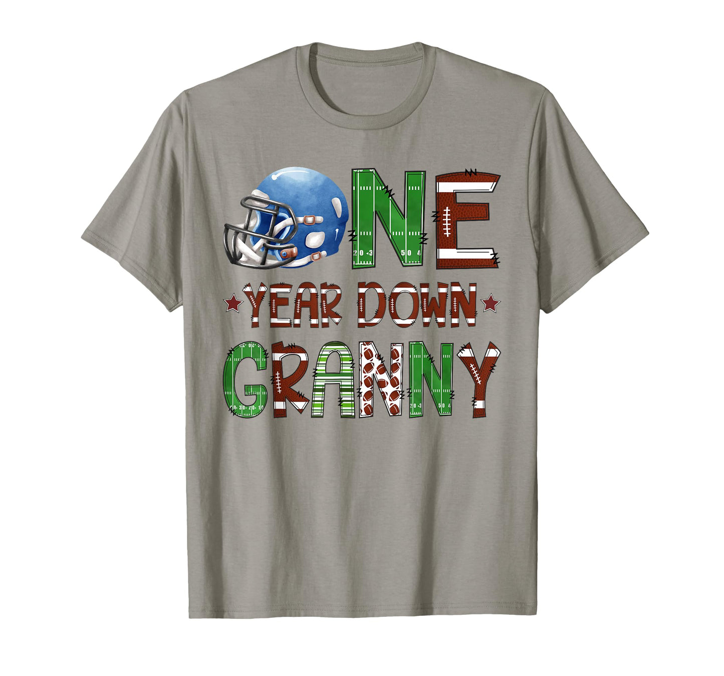 Granny Of The 1 Year Old Football 1St Year Down Birthday Boy T-Shirt