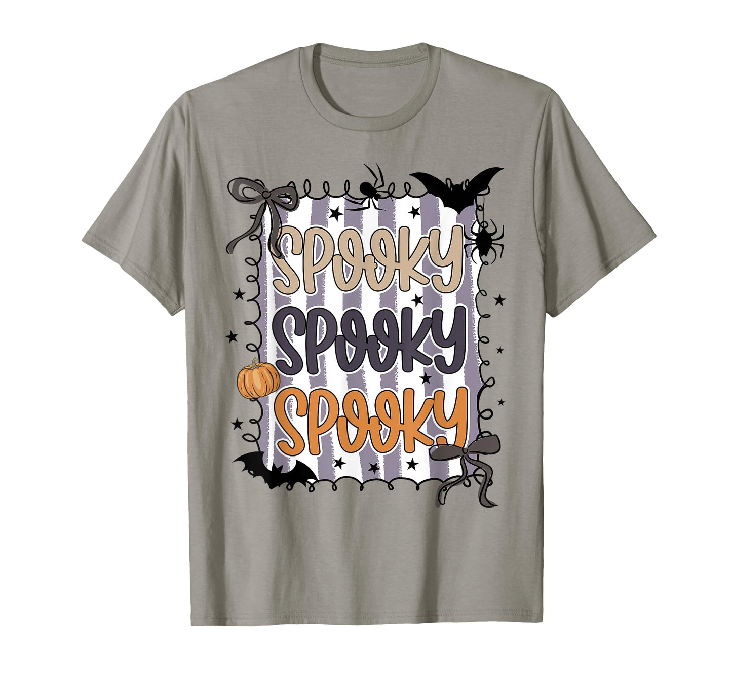 Spooky Season Coquette Bow Halloween Fall Pumpkin Women Girl T-Shirt
